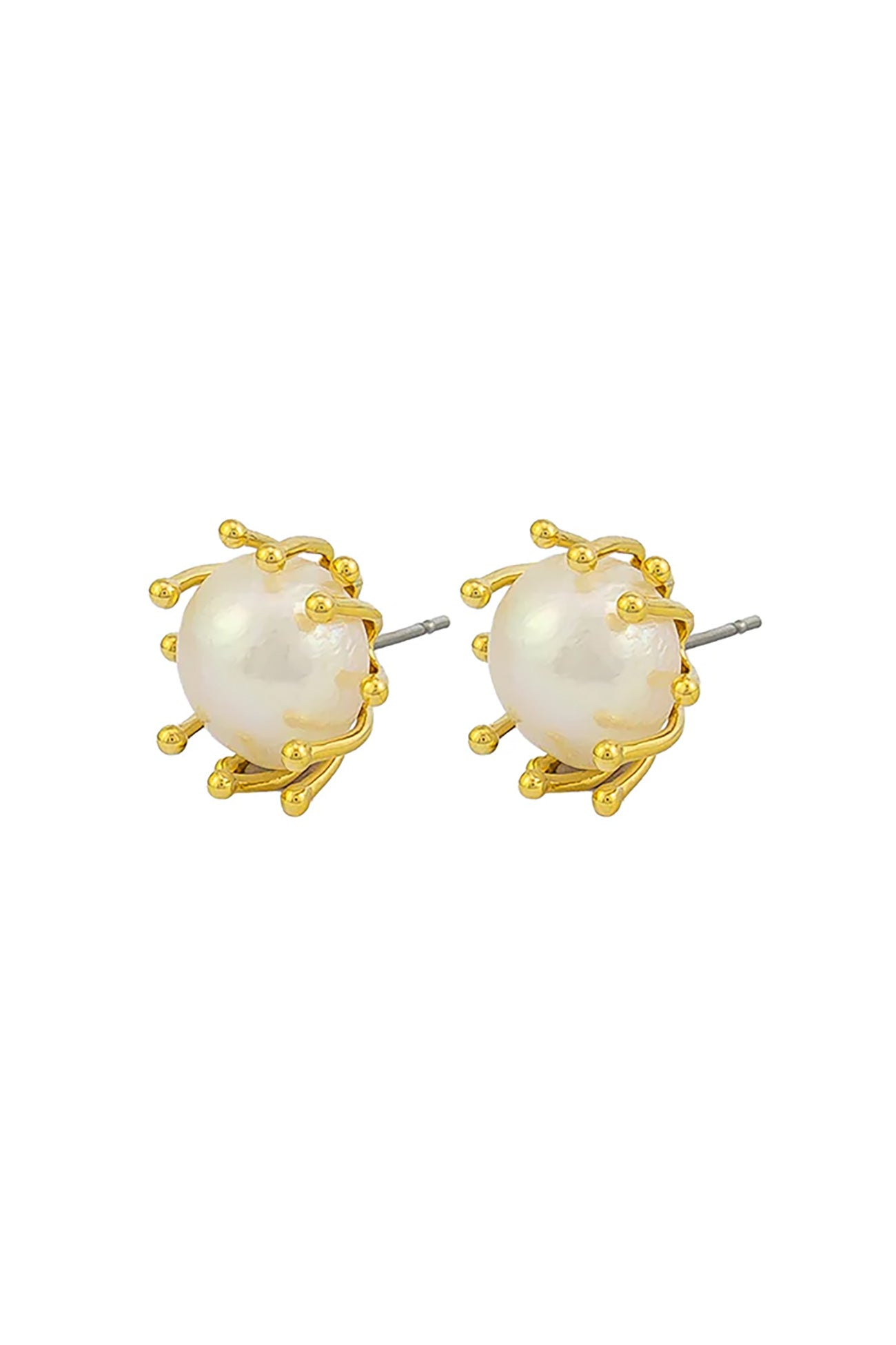 Emily Pearl Studs Gold