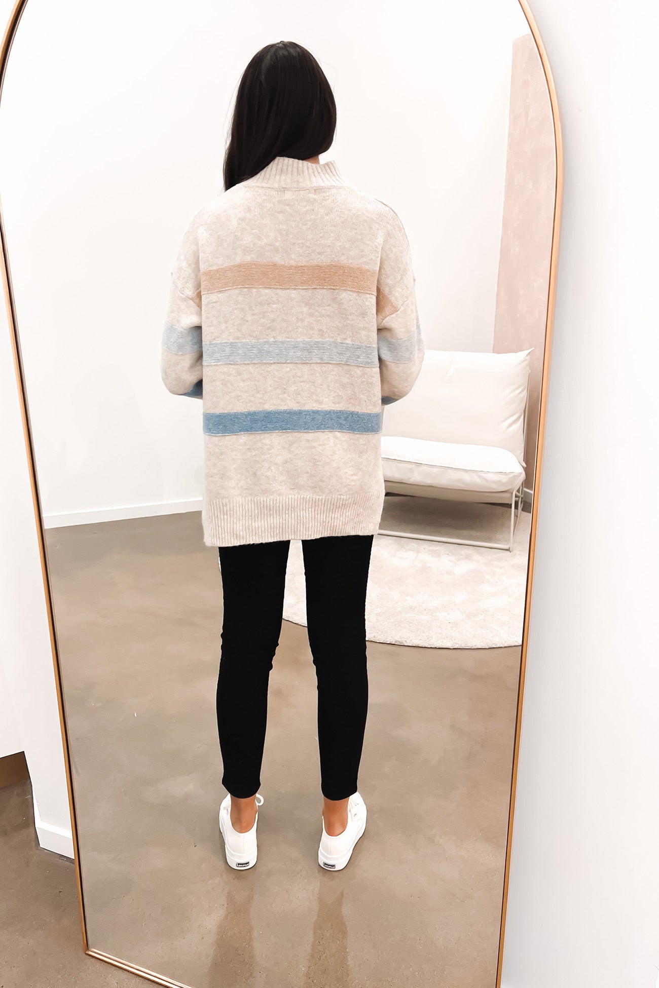 Emma Knit Jumper Beige Blue