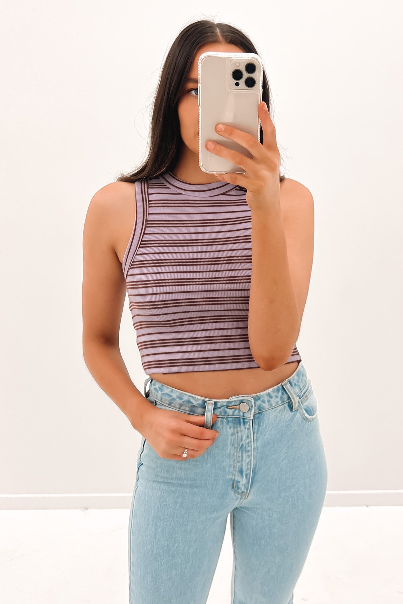 Erin Stripe Tank Purple