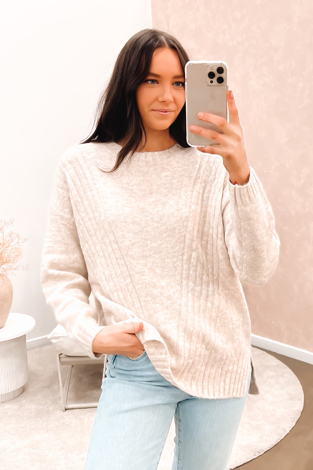 Evie Knit Jumper Beige