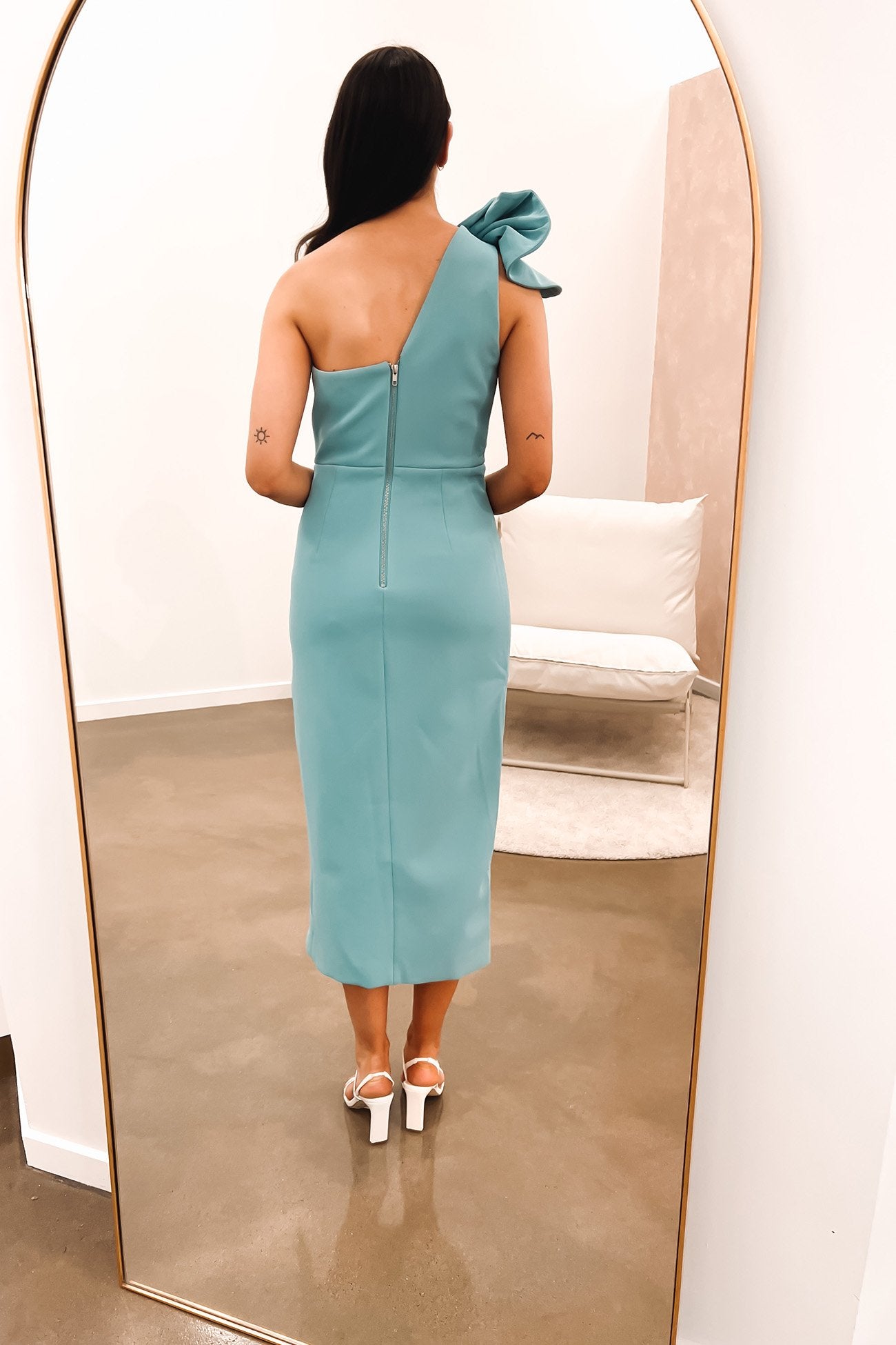 Expectation Midi Dress Aqua