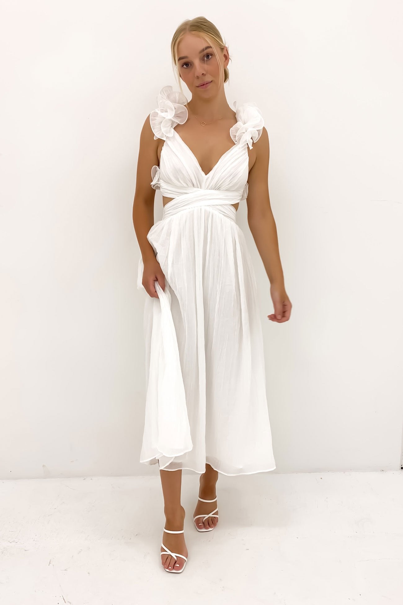 Faith Midi Dress White