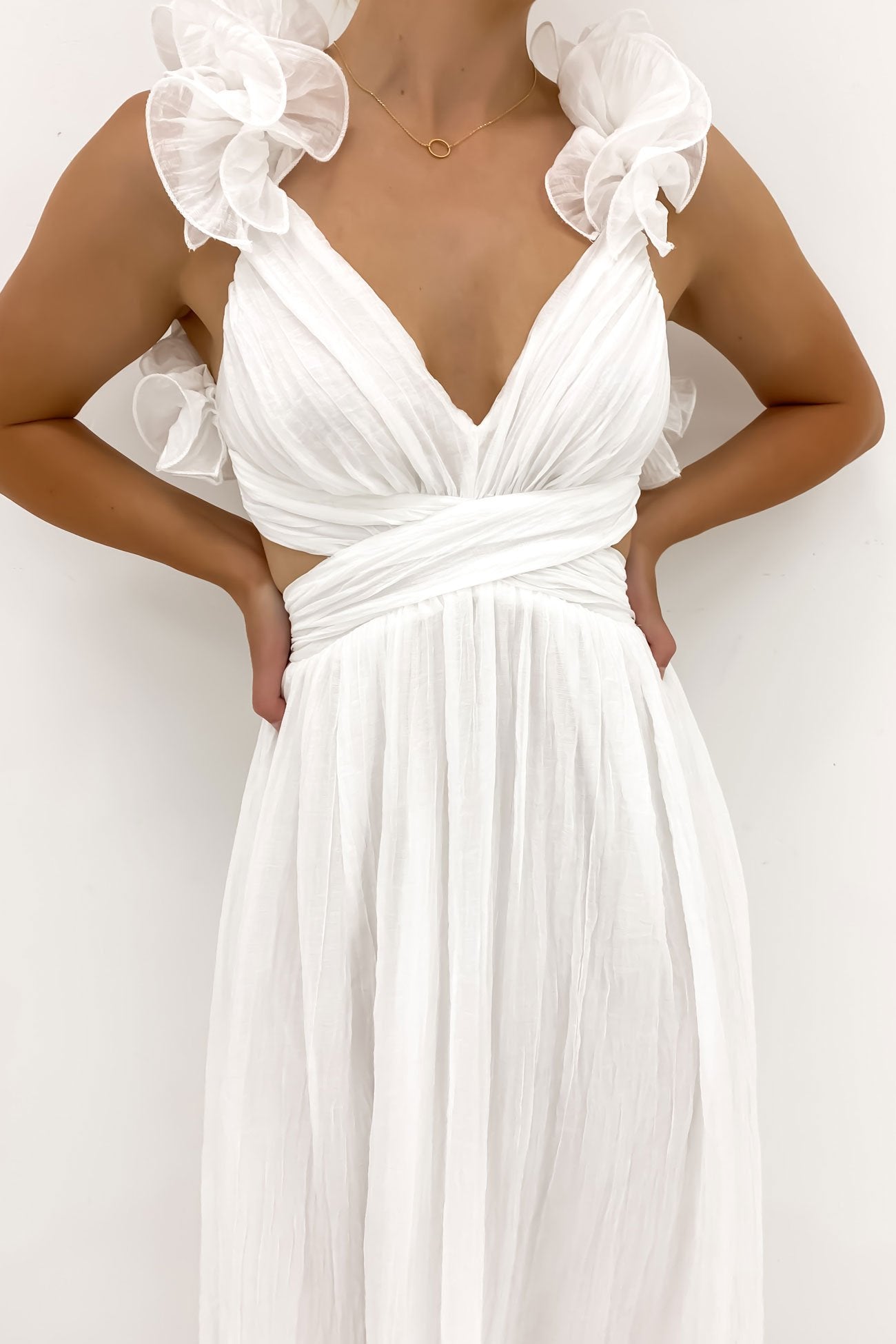 Faith Midi Dress White