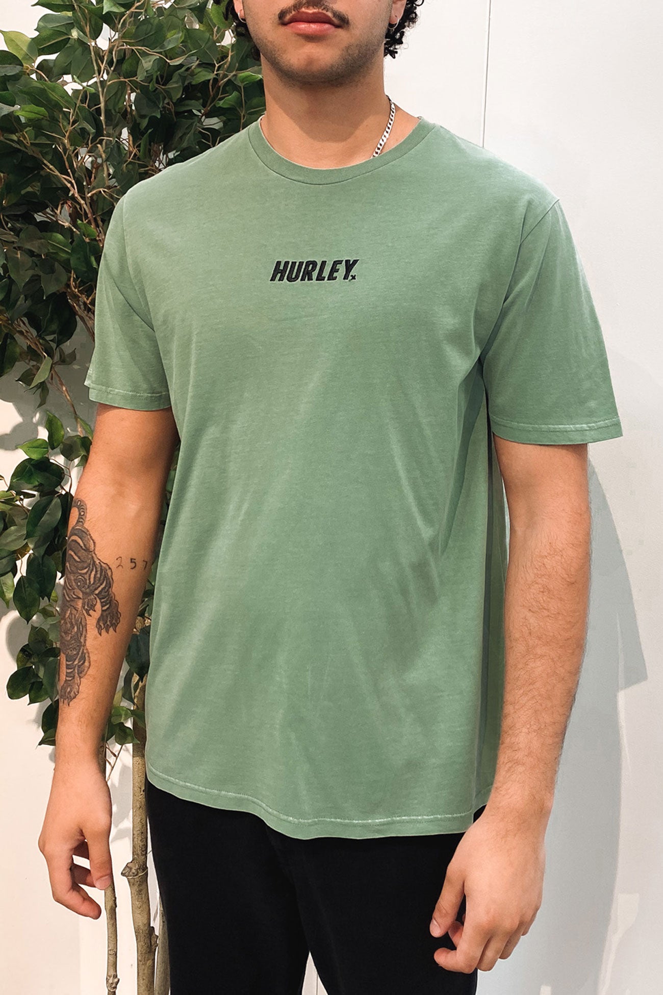 Fastlane Embroidered Tee Granite Green