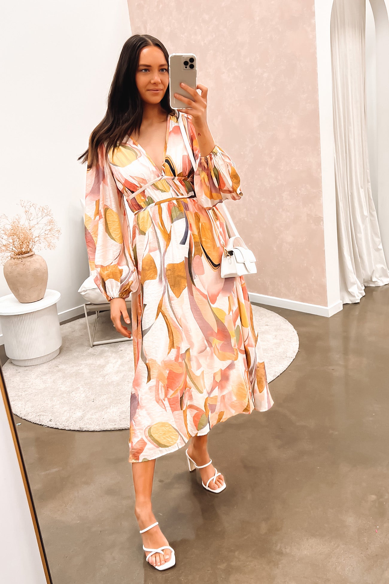 Finlee Midi Dress Pink Multi