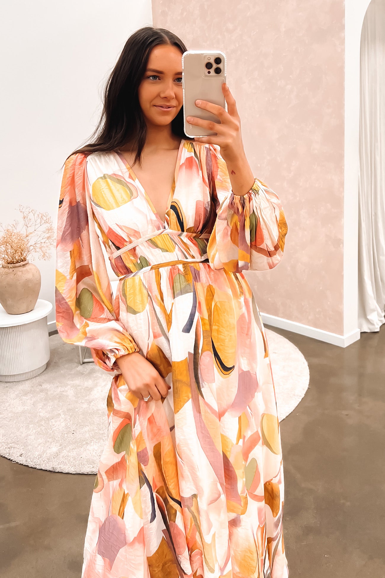 Finlee Midi Dress Pink Multi