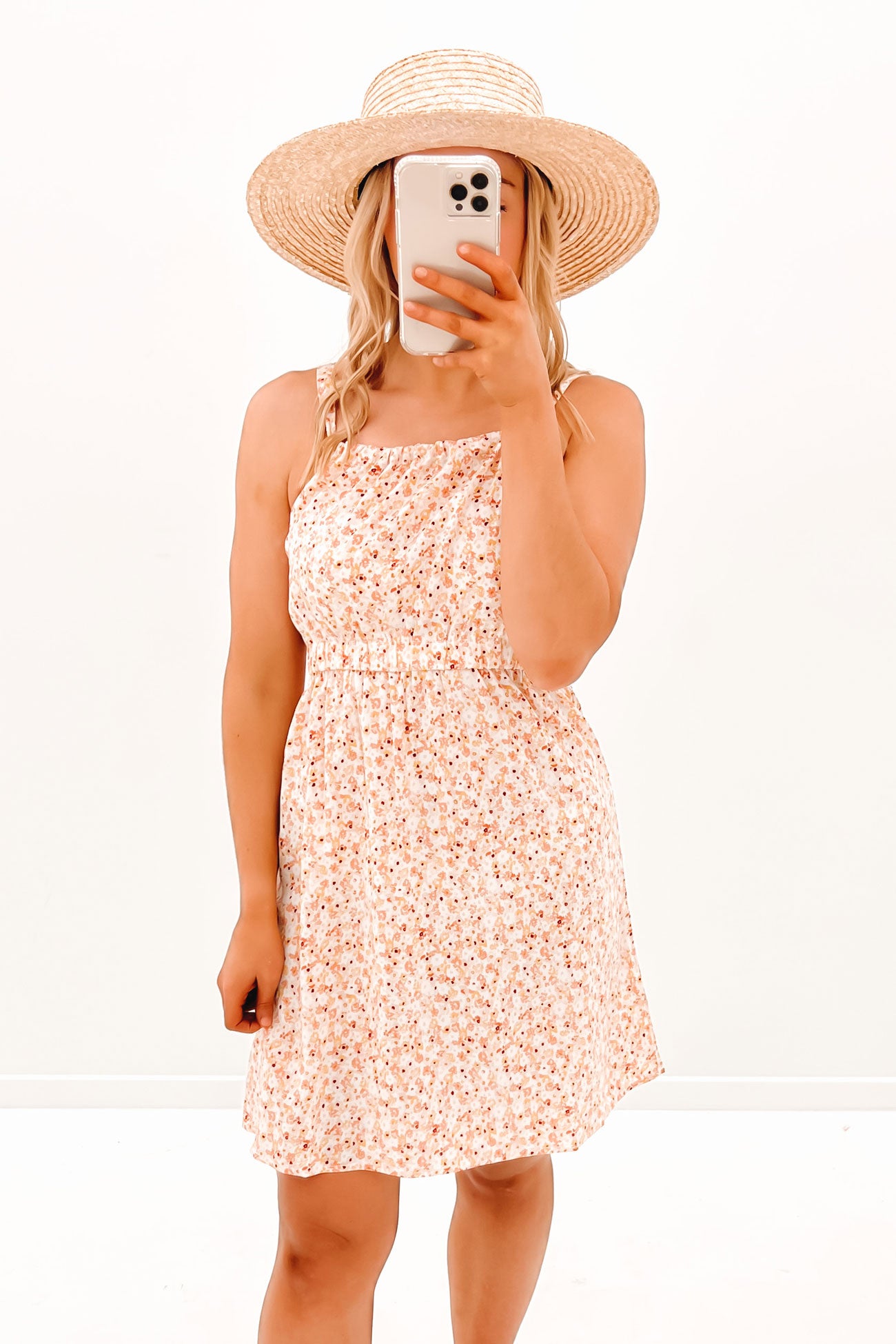 Flower Garden Reversible Dress Peach Sunset