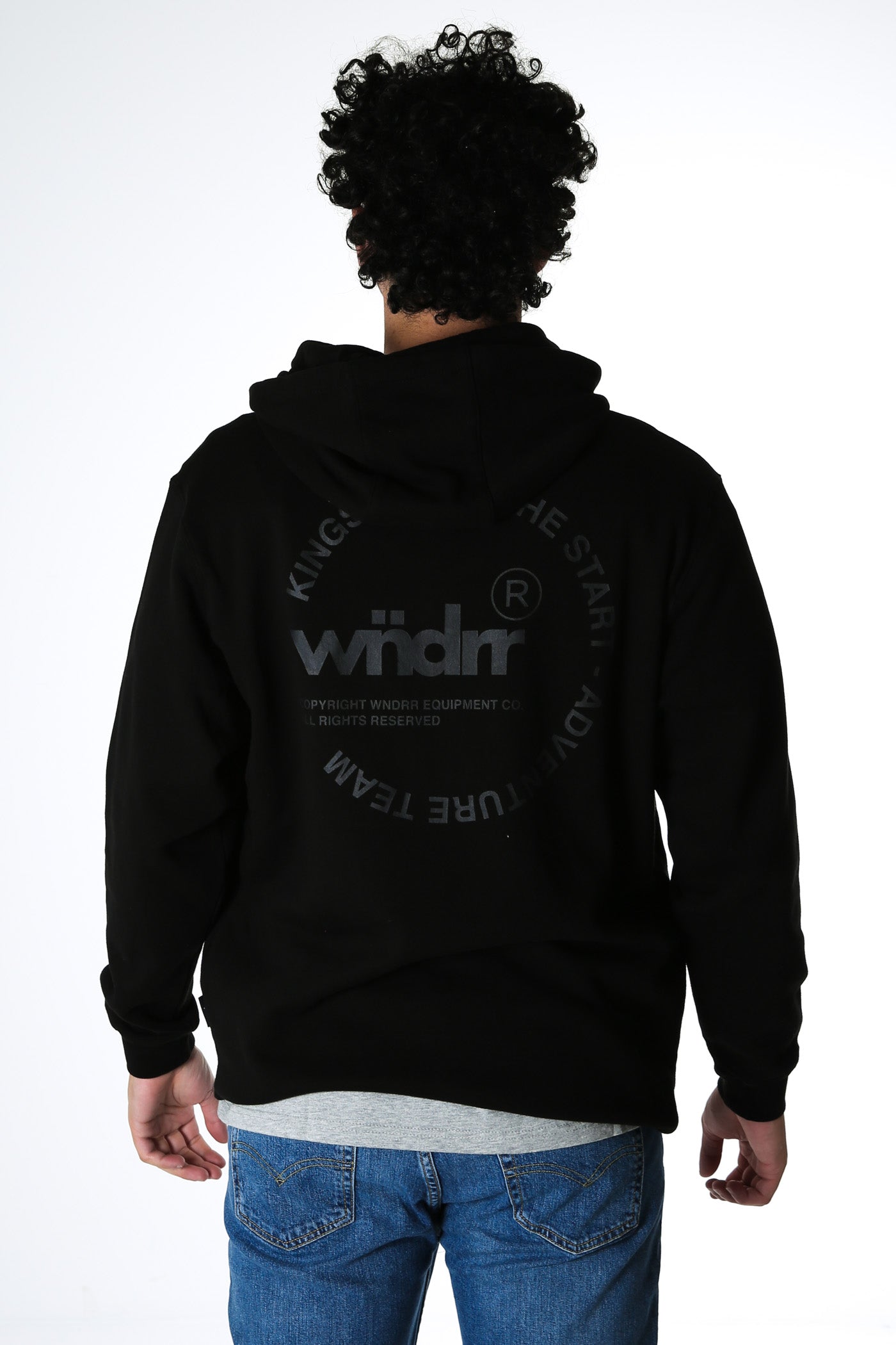 Franchise Curved Hem Hood Sweat Black