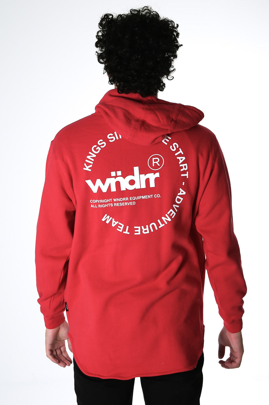 Franchise Curved Hem Hood Sweat Red