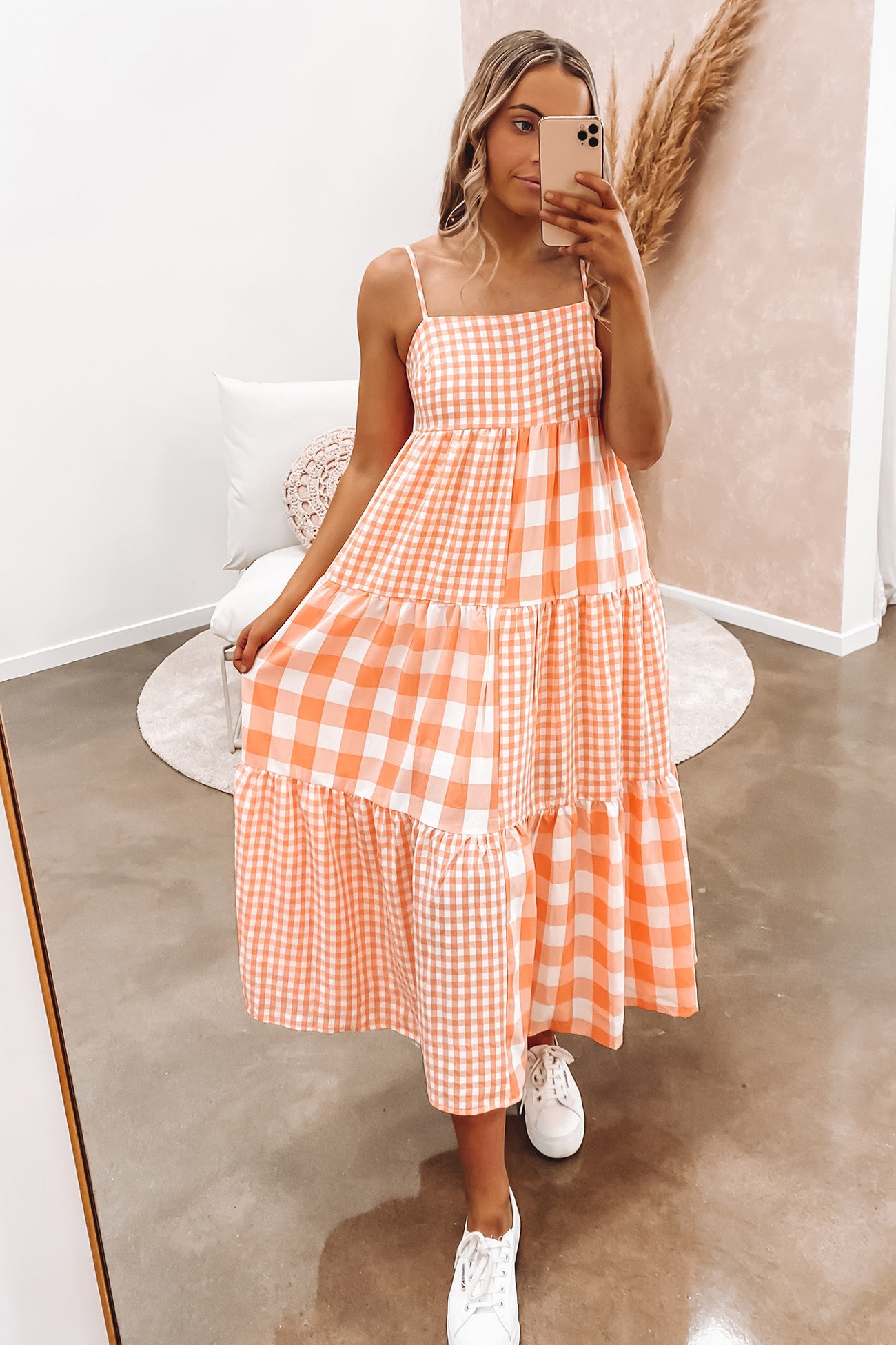 Frankie Midi Dress Orange