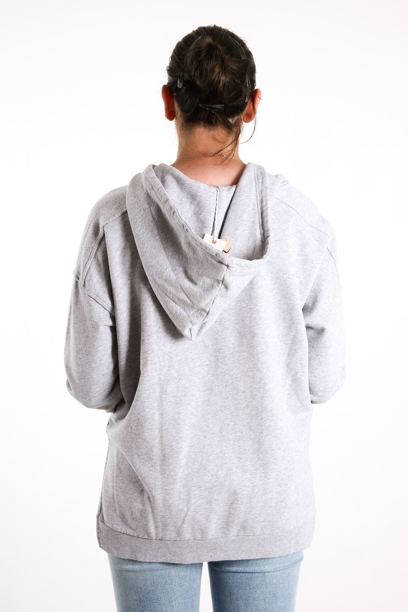 Fundamental Split Hoody Grey Marle