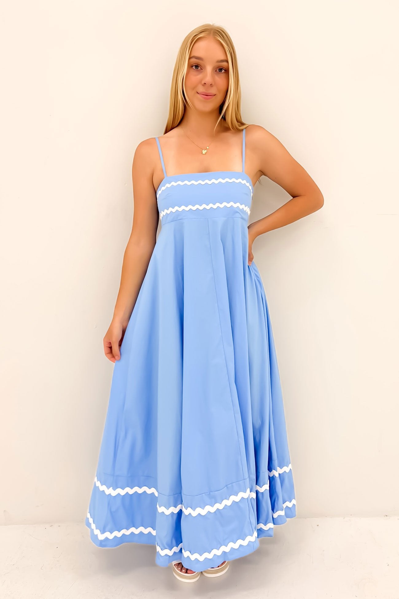 Gemma Maxi Dress Blue White