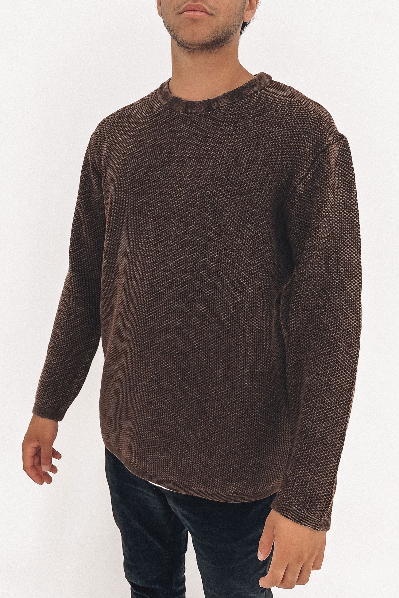 Getaway Knit Crew Brown