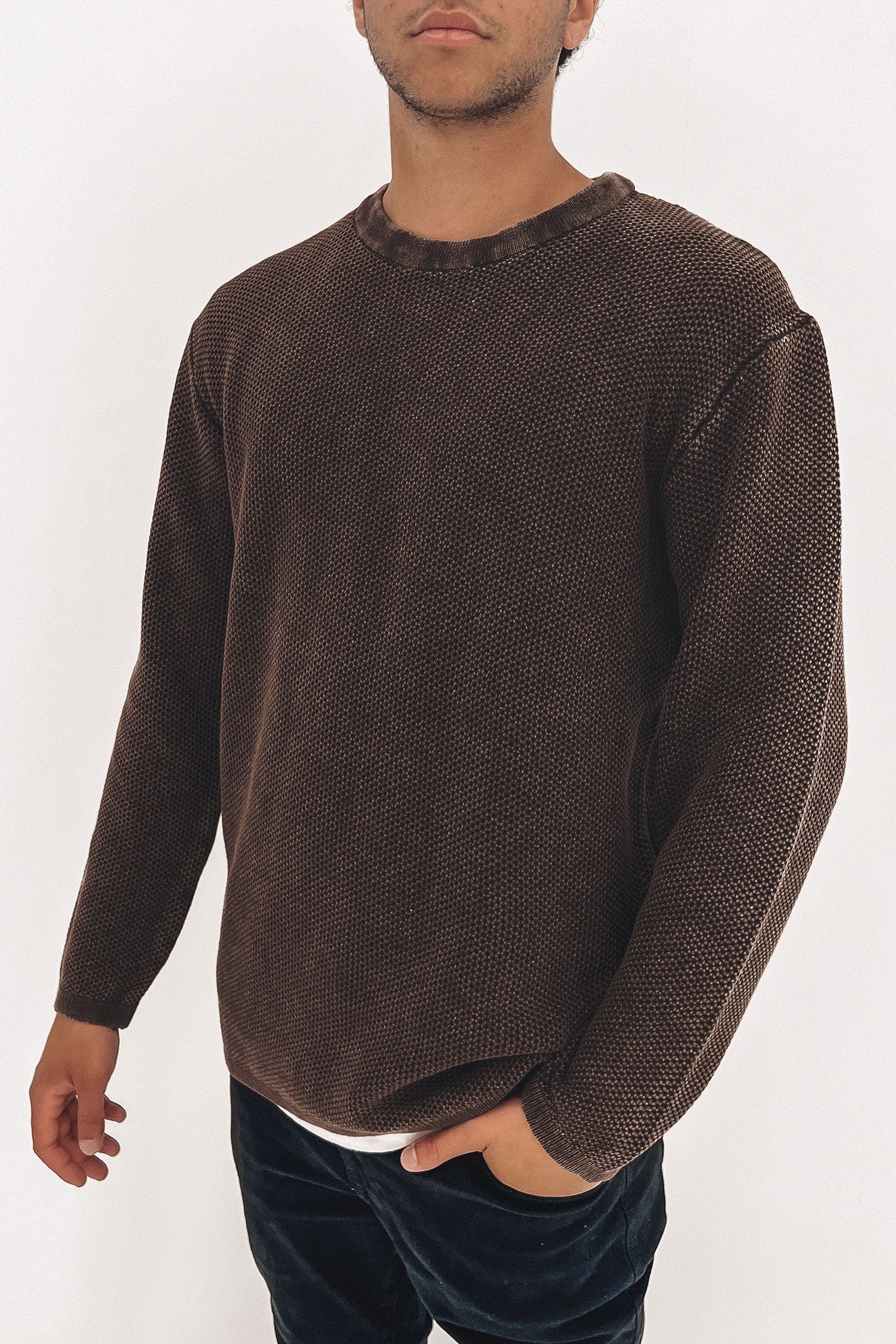 Getaway Knit Crew Brown