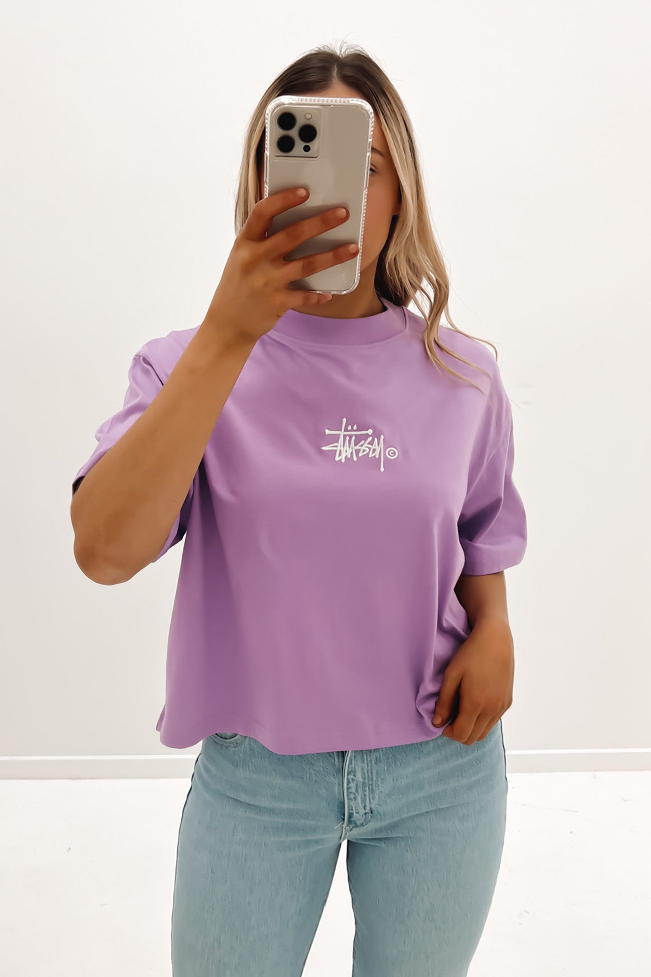 Graffiti Boxy Tee Lilac