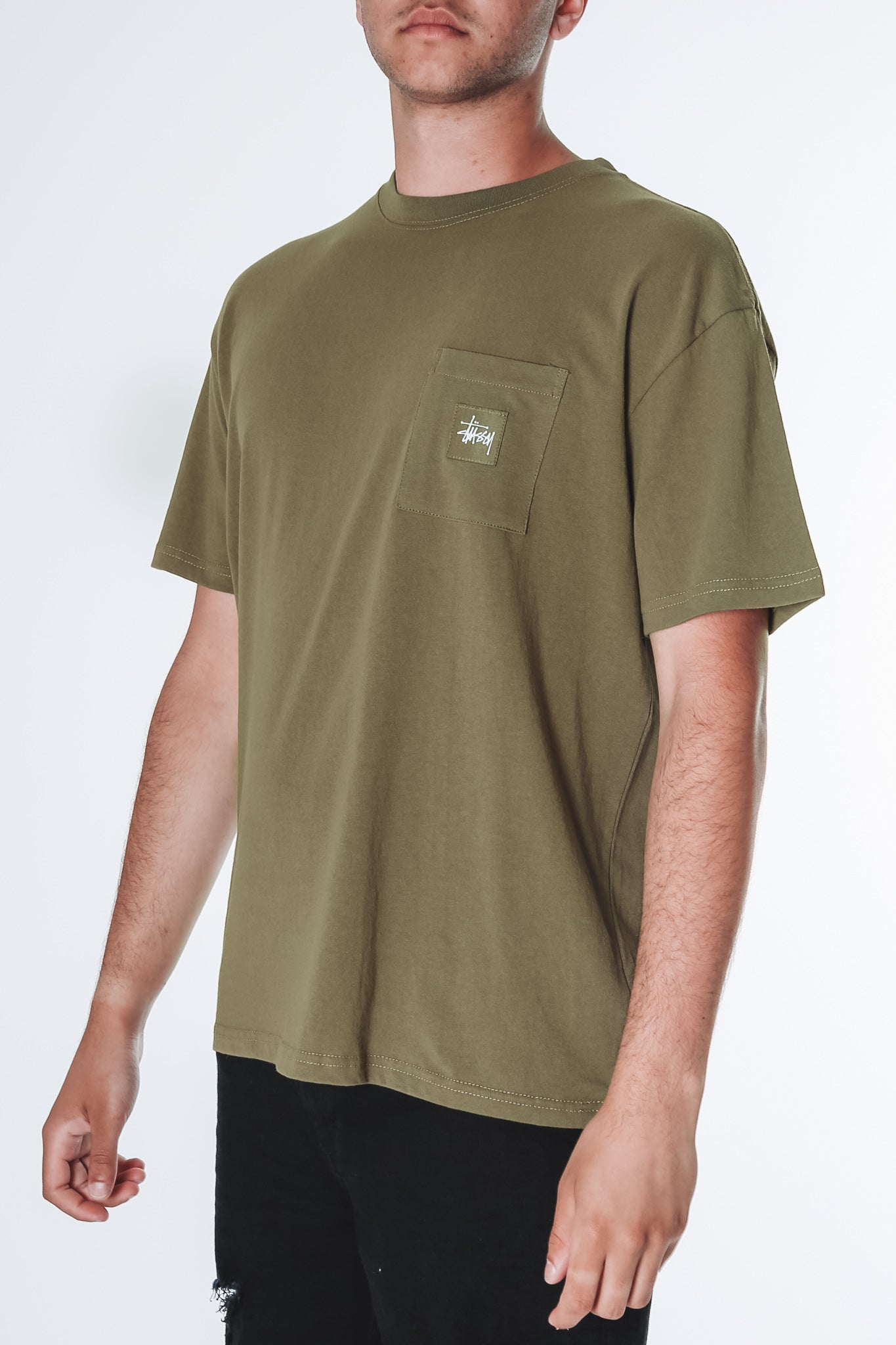 Graffiti Label Short Sleeve Tee Dusty Khaki