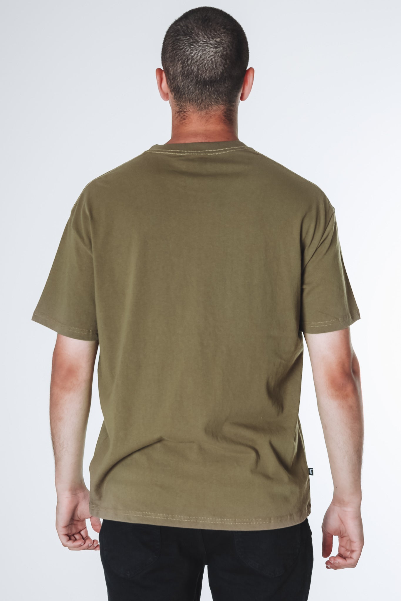 Graffiti Label Short Sleeve Tee Dusty Khaki