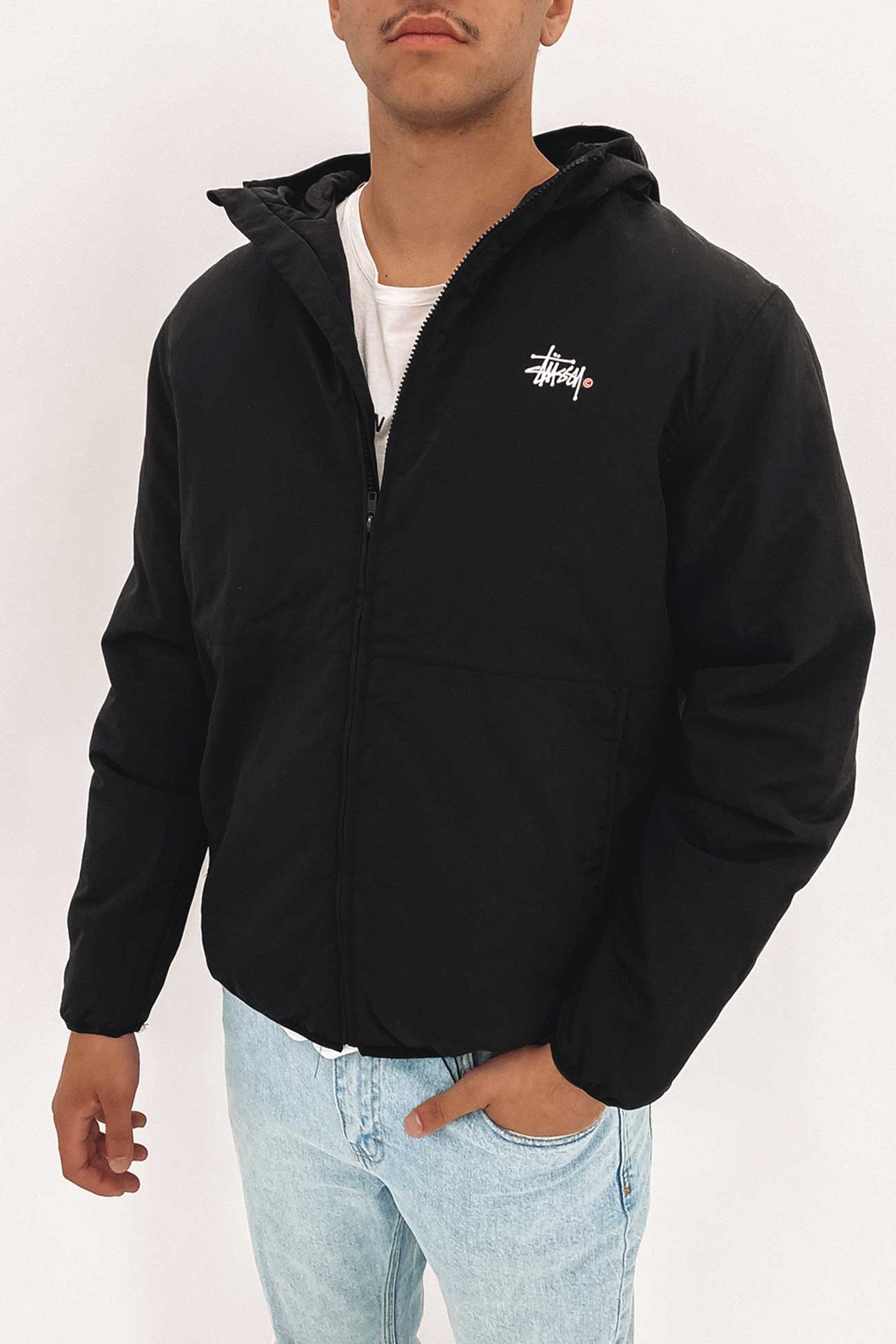 Graffiti Nylon Hood Jacket Black