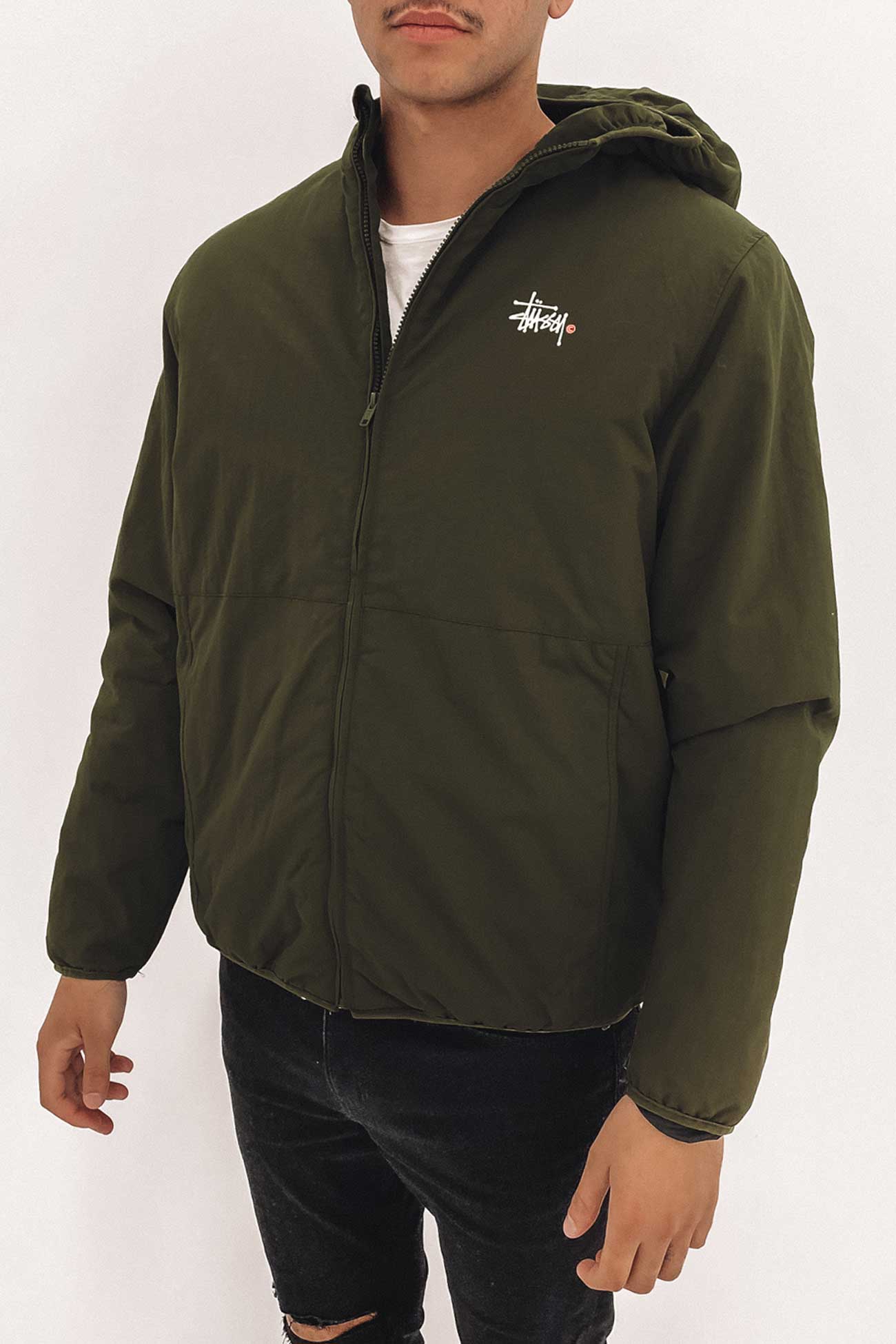 Graffiti Nylon Hood Jacket Flight Green