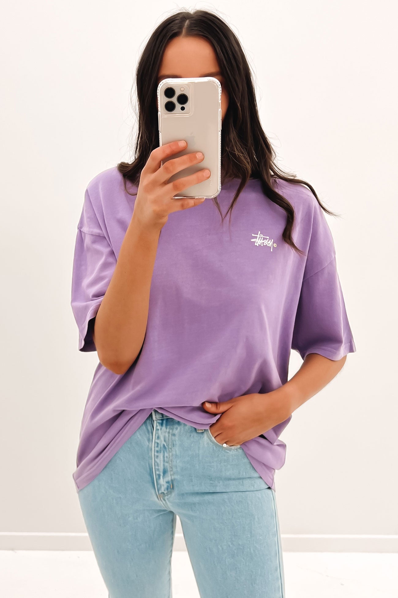 Graffiti Pigment Relaxed Tee Pastel Lilac