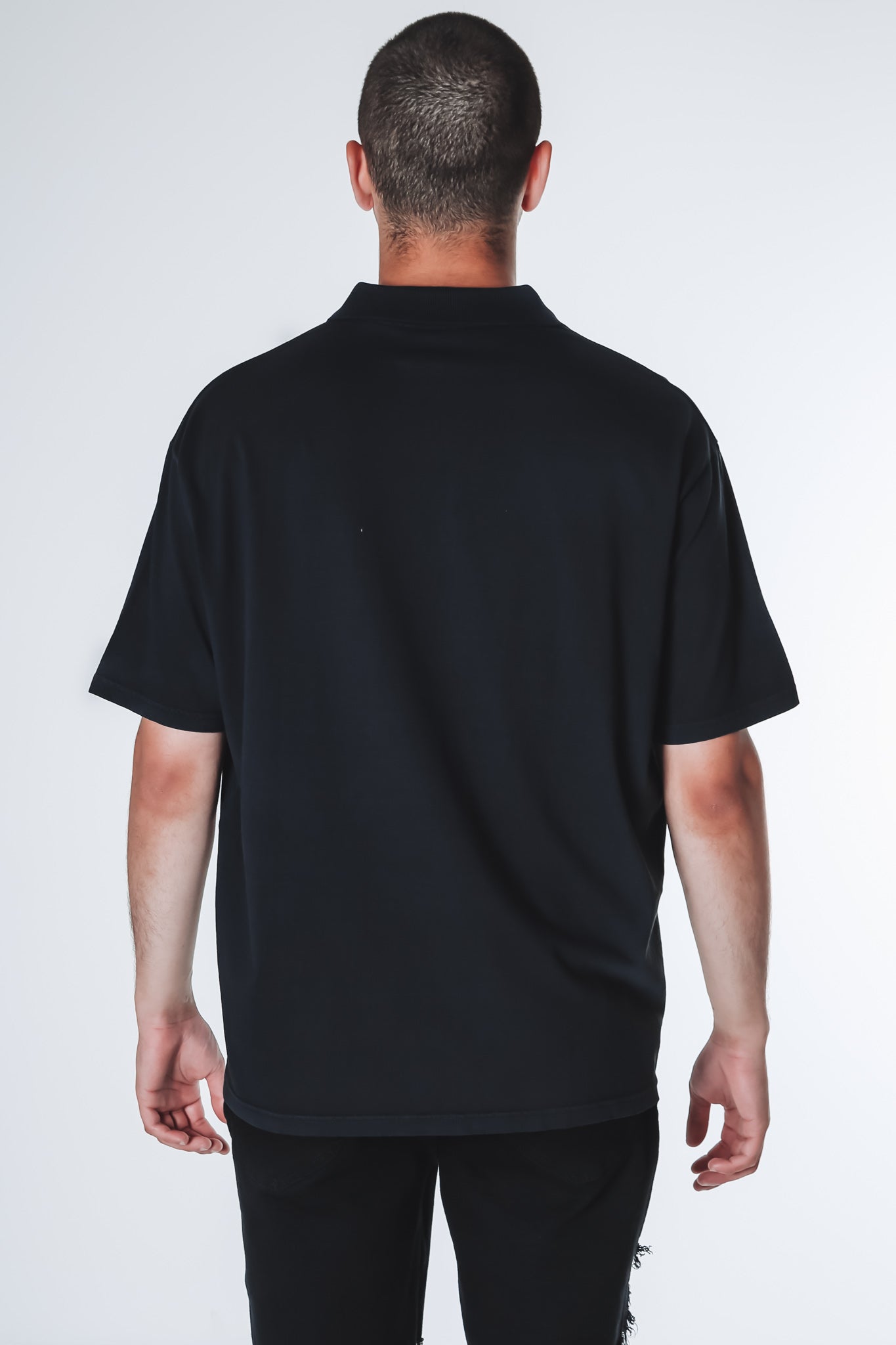 Graffiti Pigment Short Sleeve Polo Pigment Black