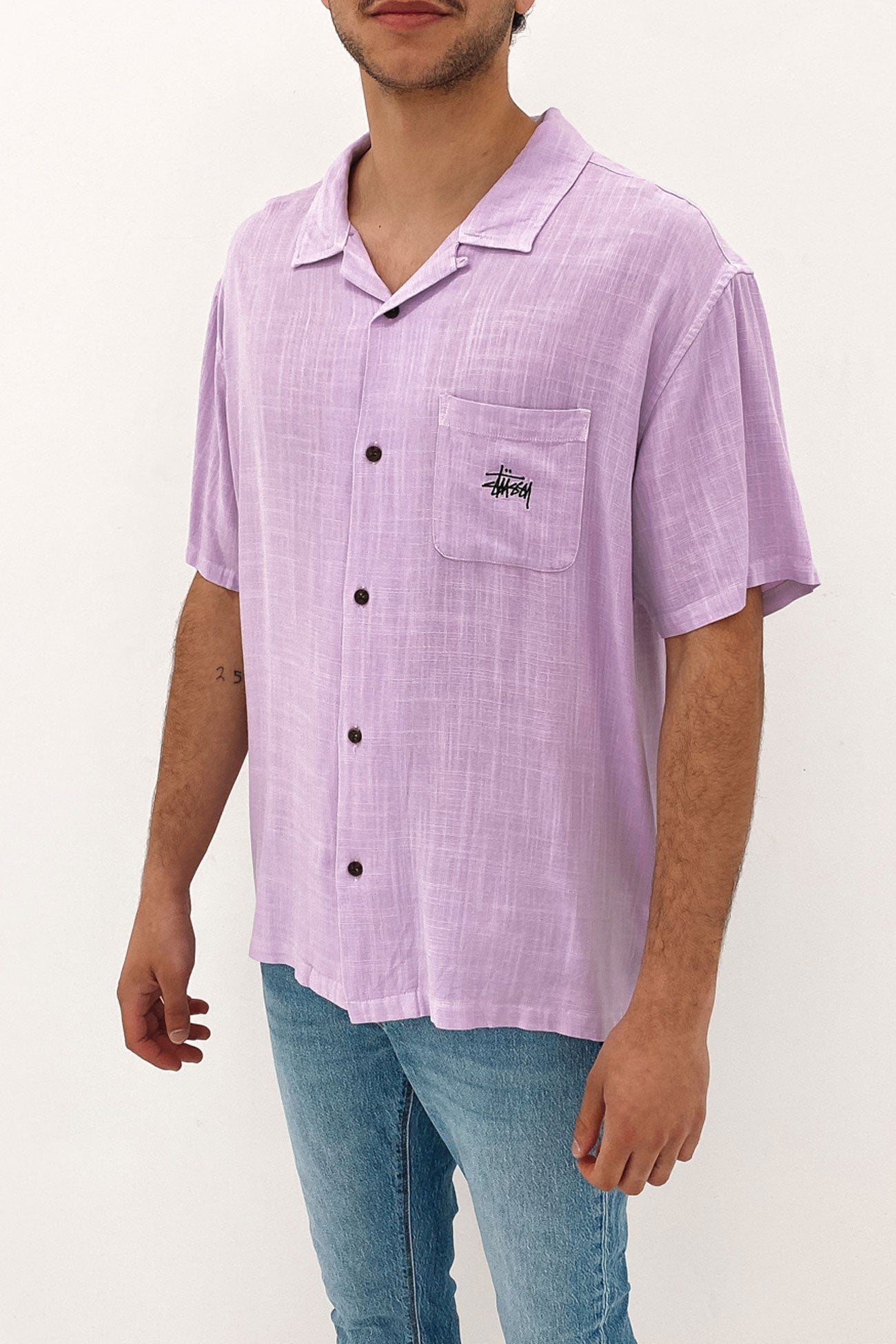 Graffiti Pigment Short Sleeve Shirt Orchid