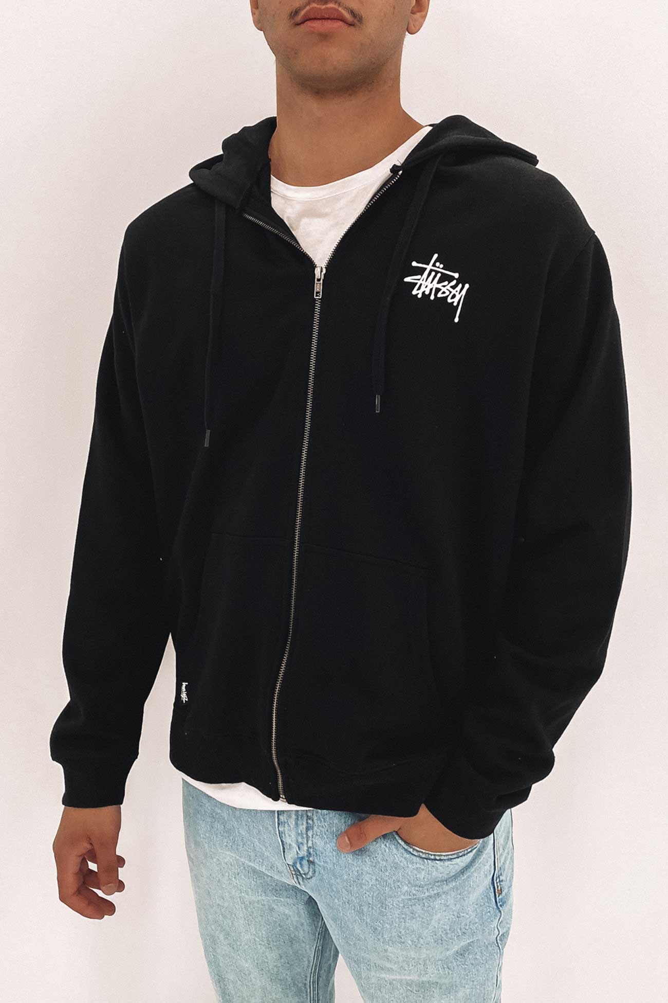 Graffiti Zip Hood Black