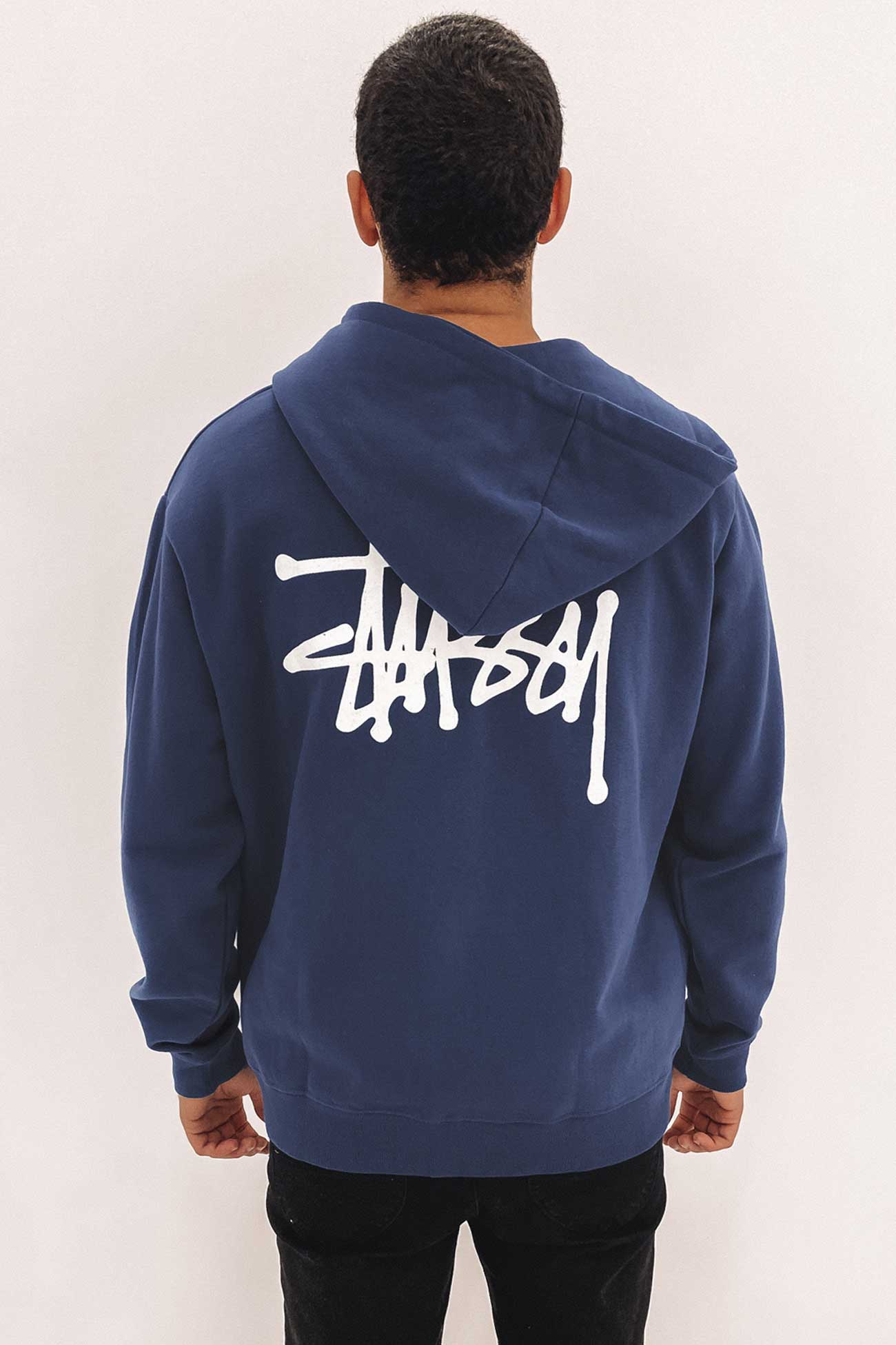 Graffiti Zip Hood Dark Navy