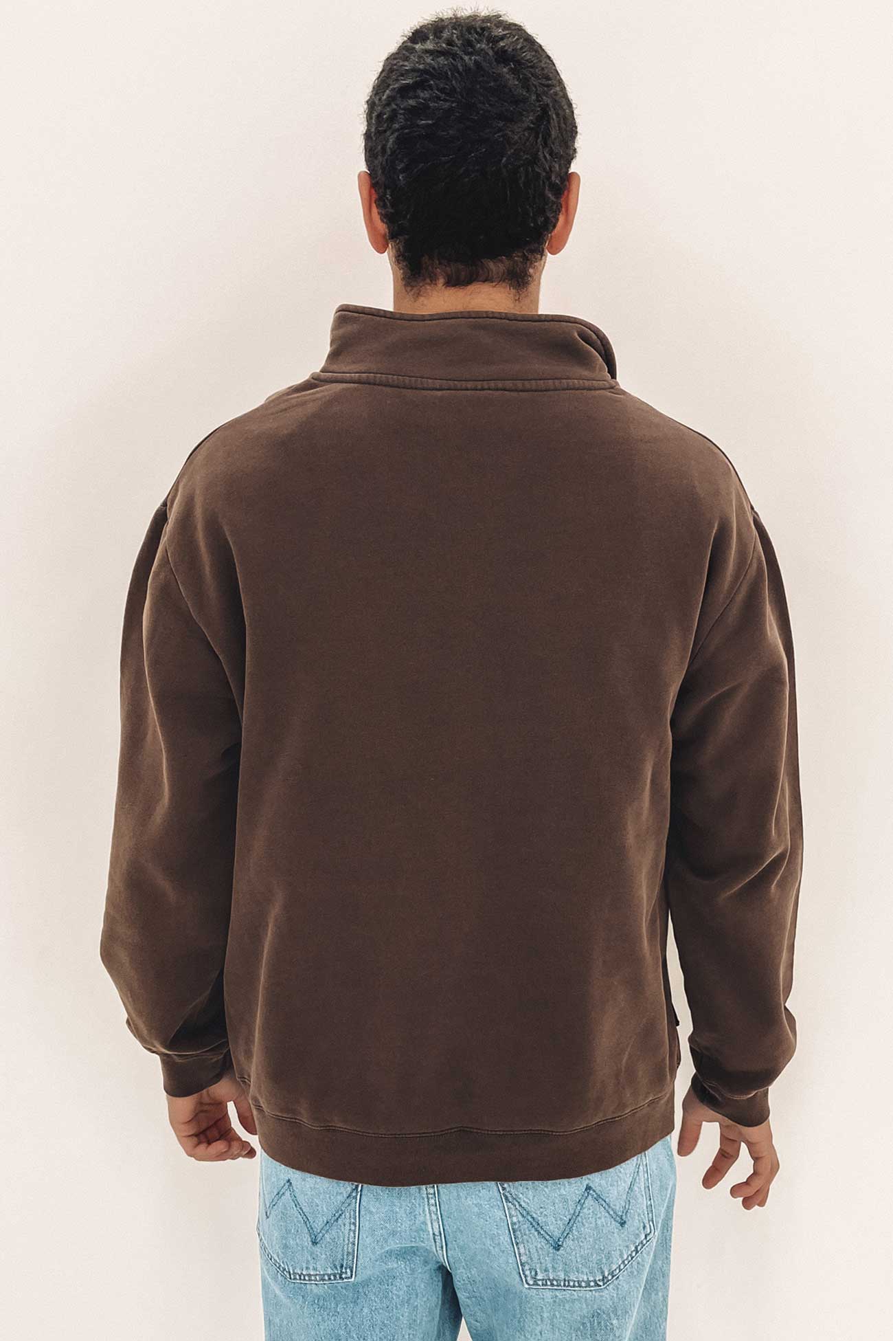 Graffiti 1/4 Zip Crew Pigment Brown