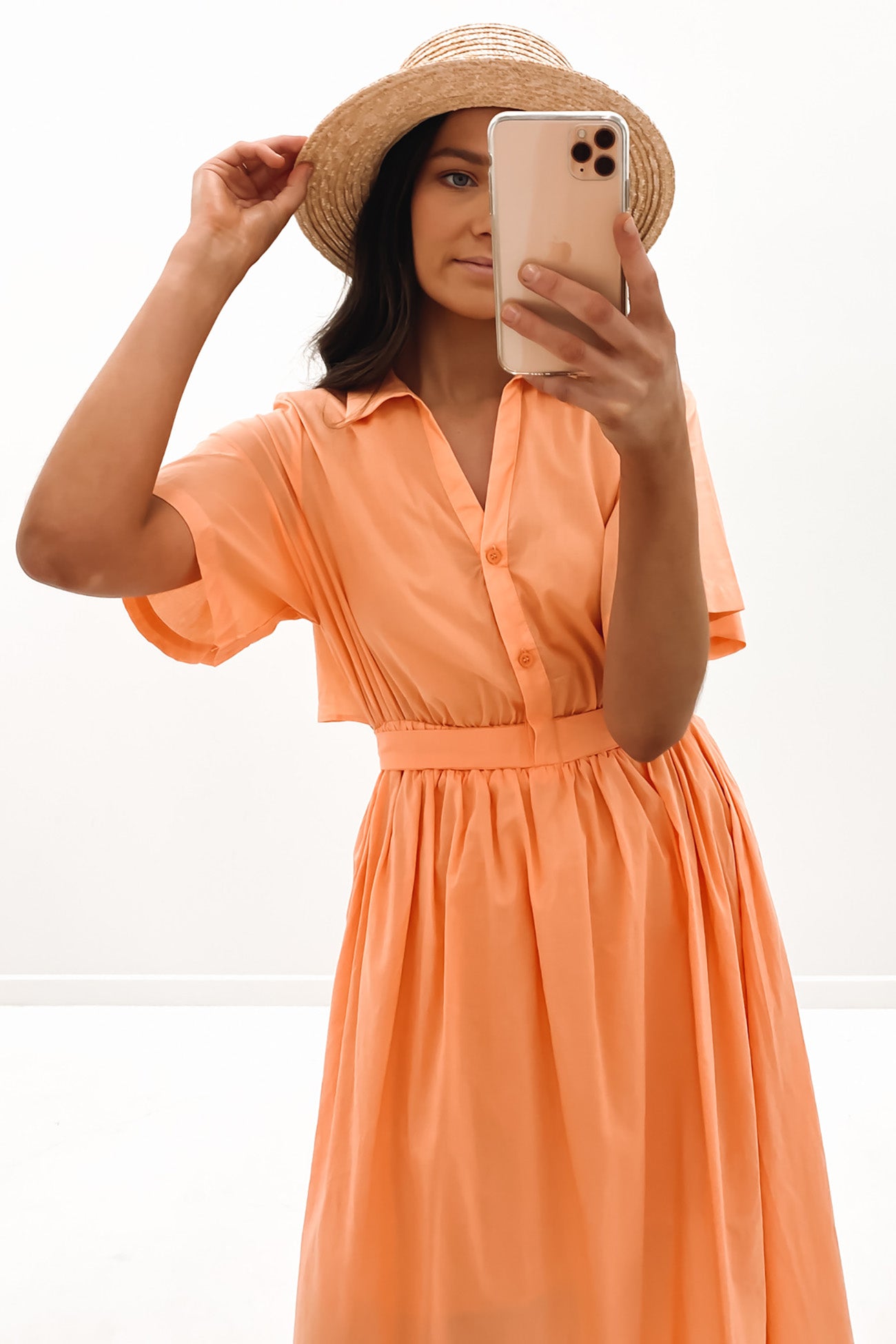 Graham Midi Dress Orange