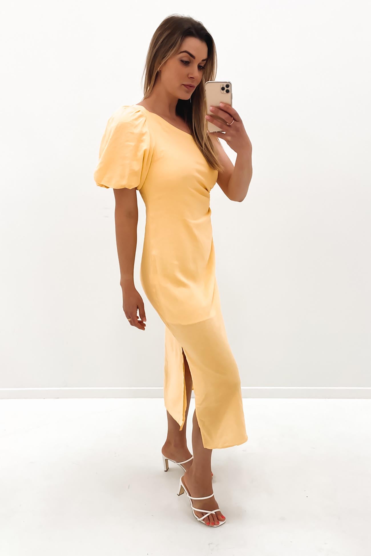 Greta Midi Dress Lemon