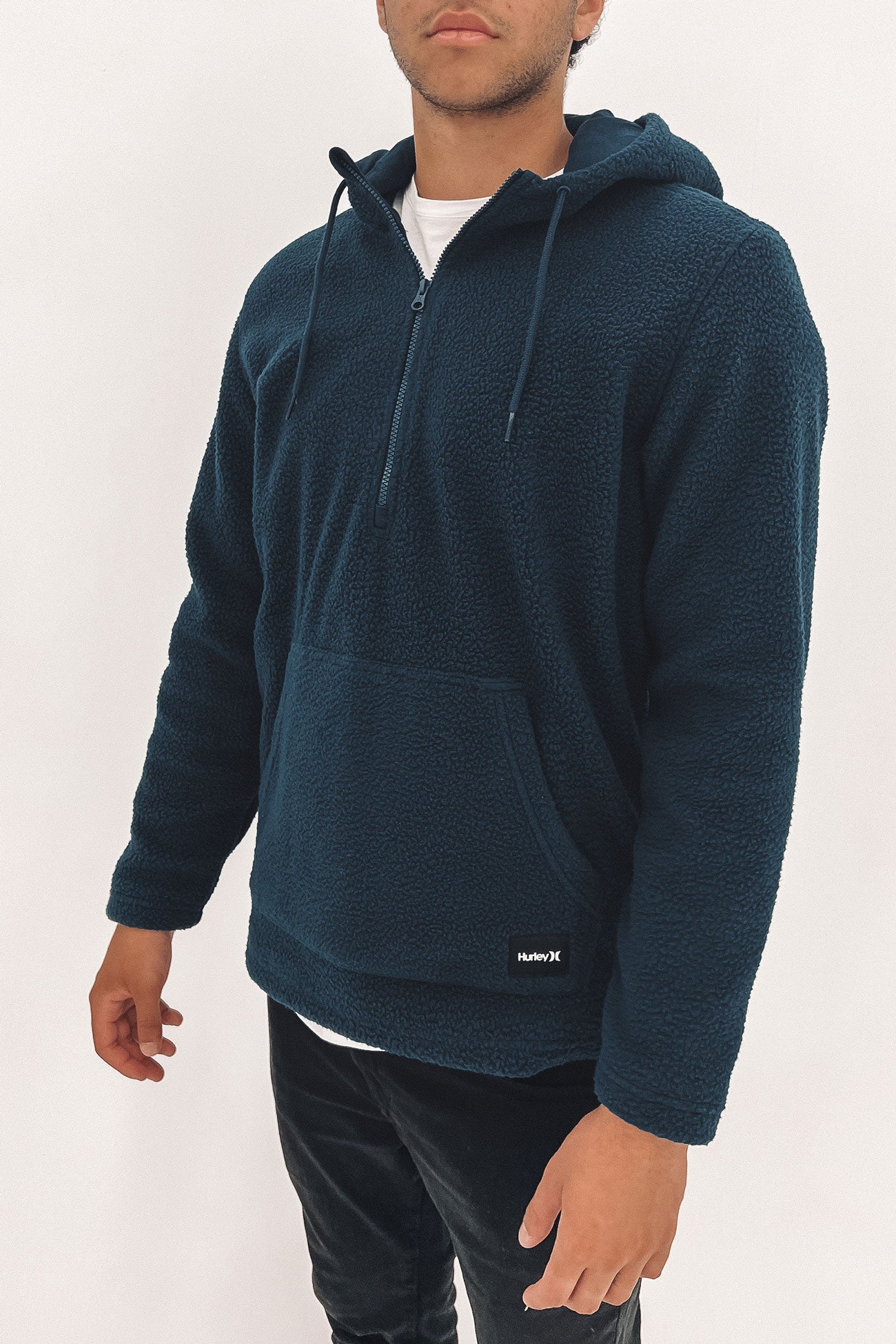 Half Zip Sherpa Fleece Armored Navy