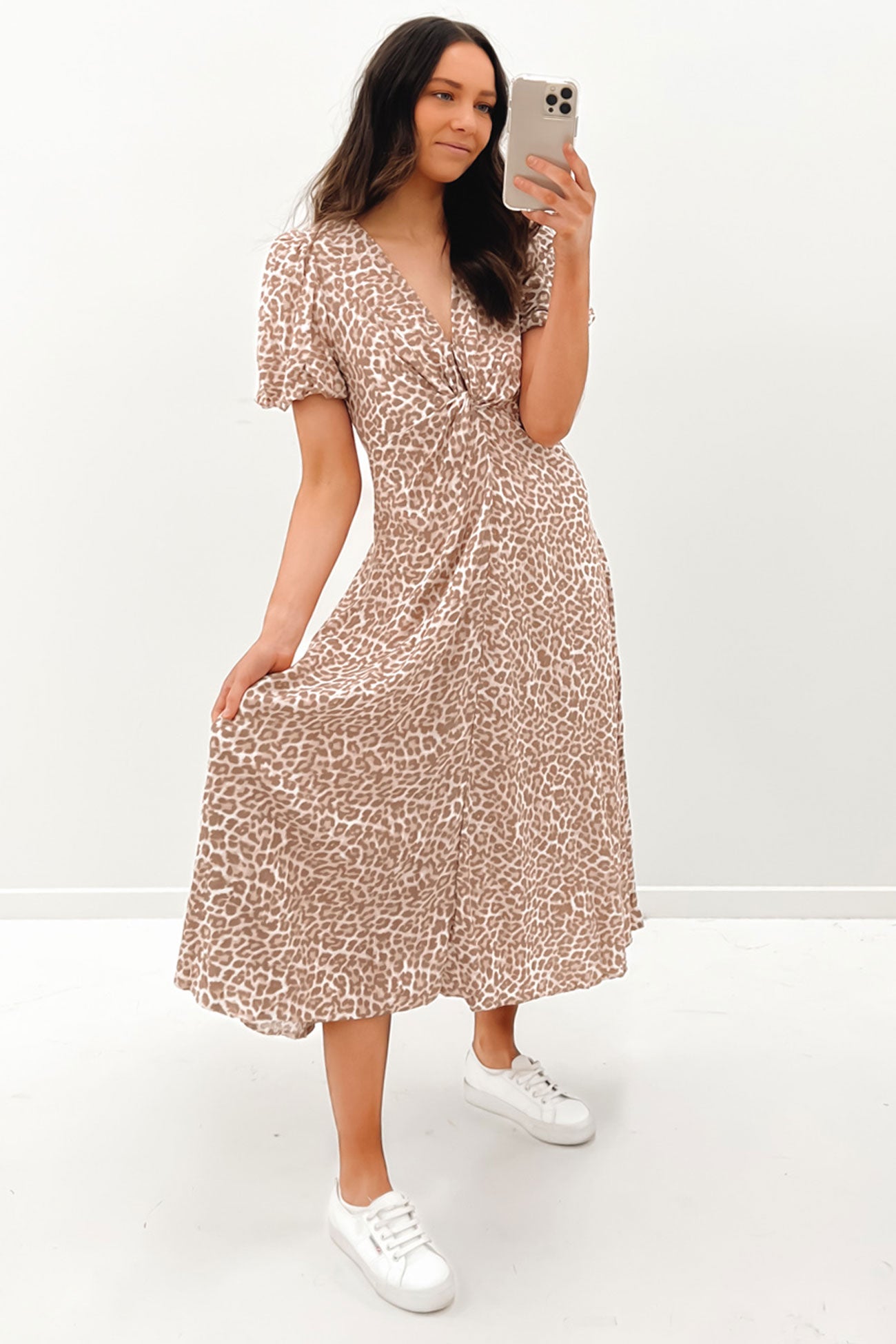 Halli Midi Dress Leopard