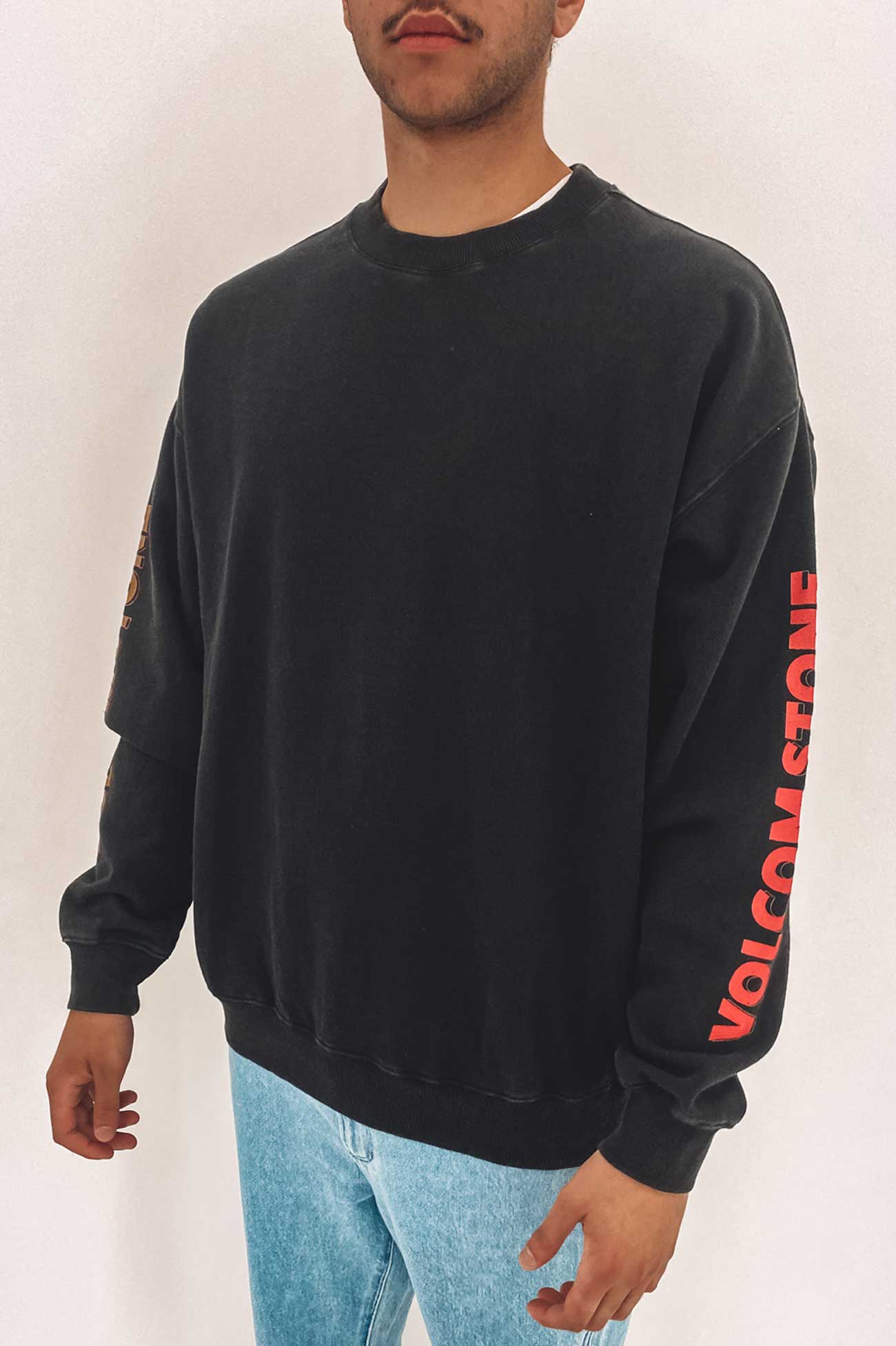 Harcid Wash Crew Fleece Black