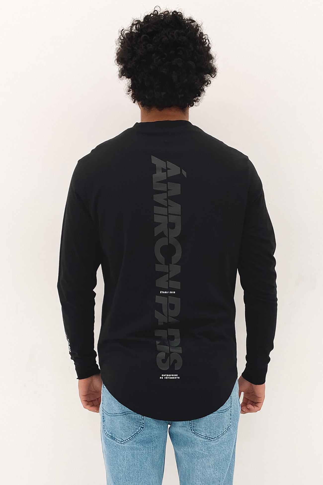 Harlem Dual Curved Long Sleeve Tee Jet Black