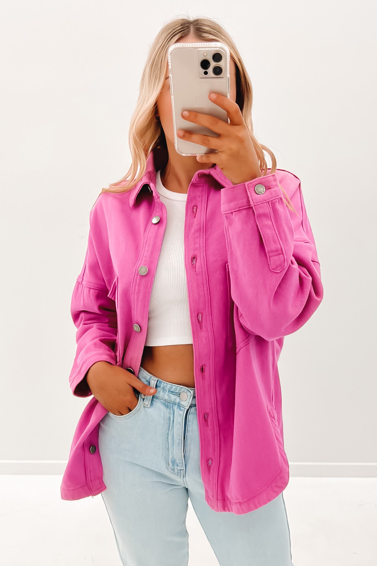 Harley Denim Jacket Hot Pink