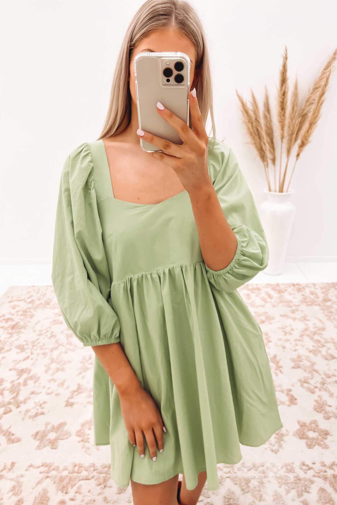 Harrison Mini Dress Sage