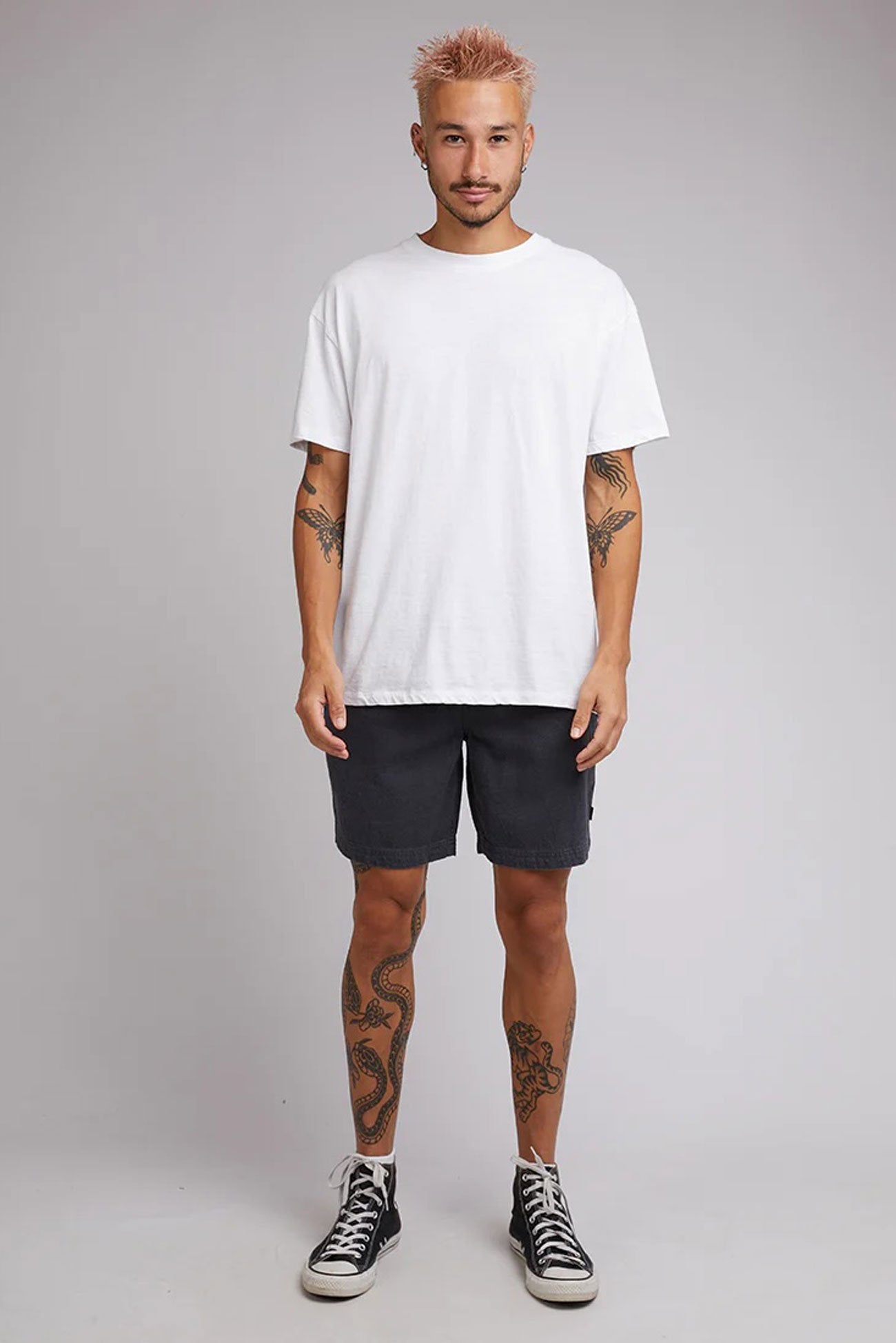 Hemp Elastic Waist Short Charcoal