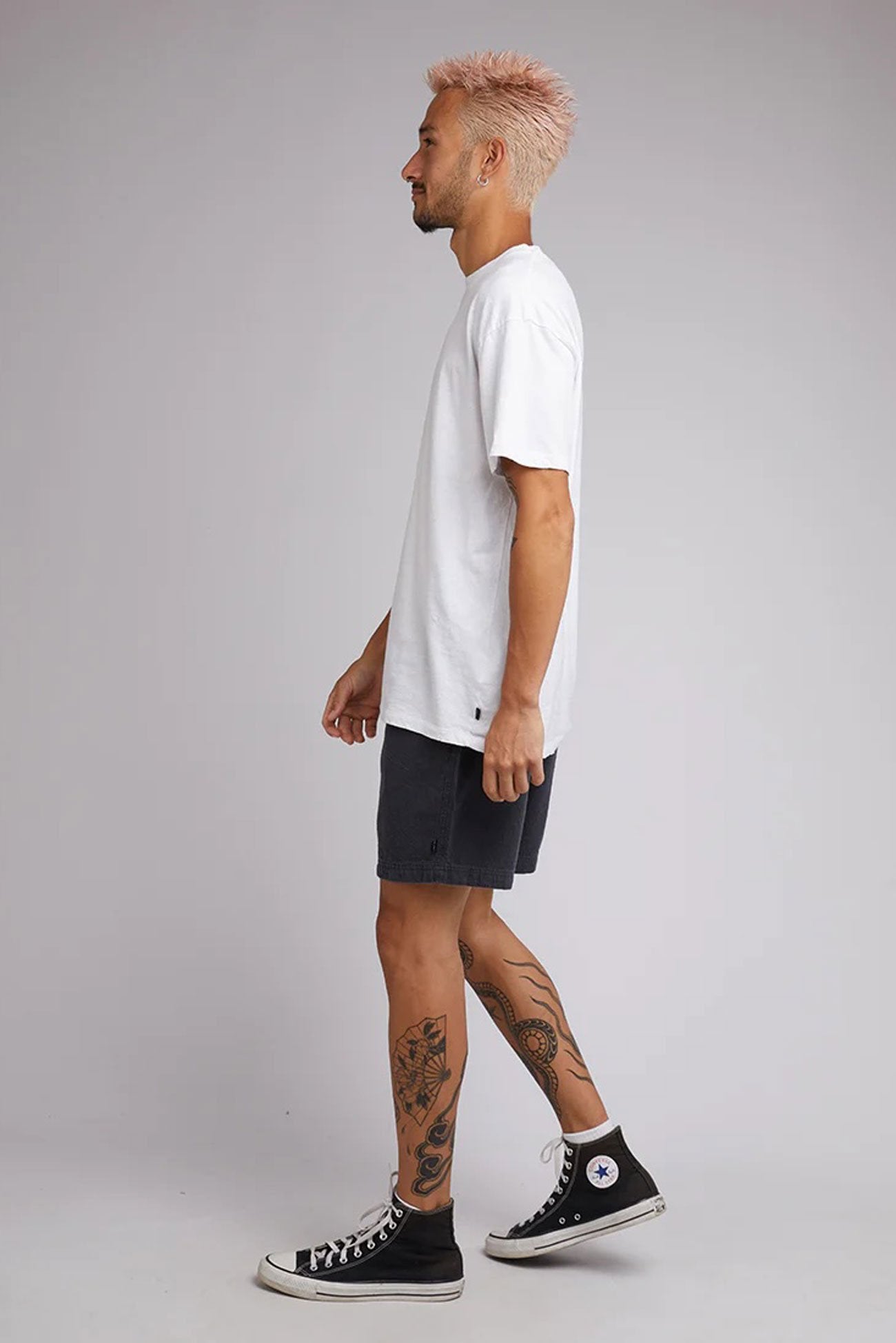 Hemp Elastic Waist Short Charcoal