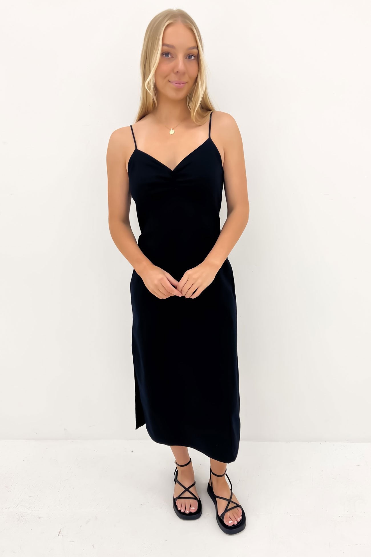 Hemp Midi Dress Black