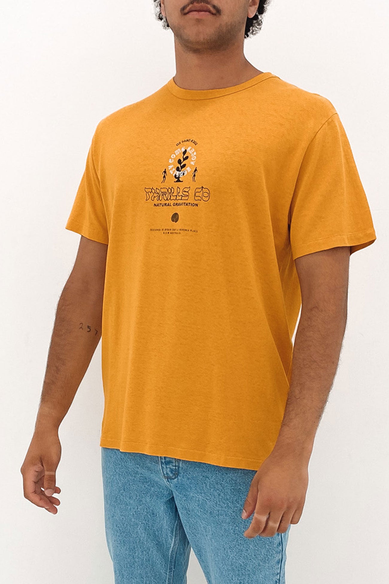 Hemp Natural Gravitation Merch Fit Tee Mineral Yellow