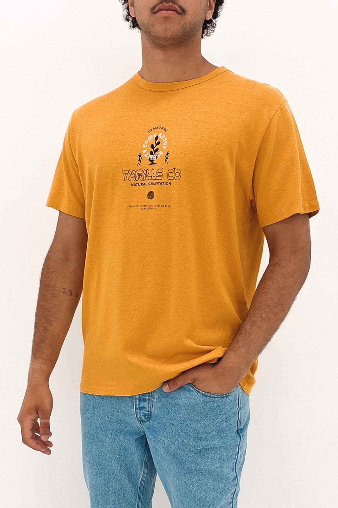 Hemp Natural Gravitation Merch Fit Tee Mineral Yellow