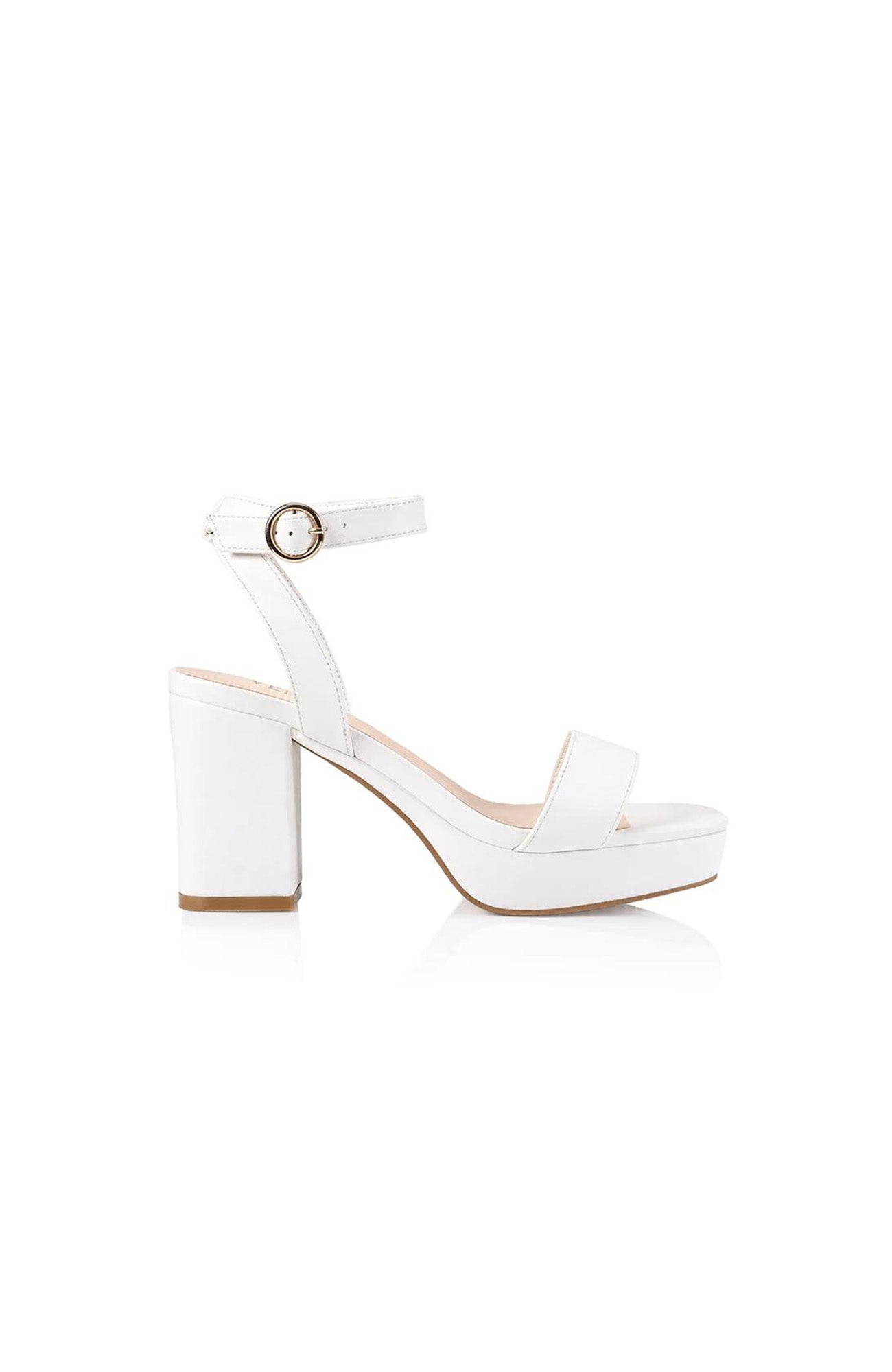 Hendy Platform Heel White Smooth