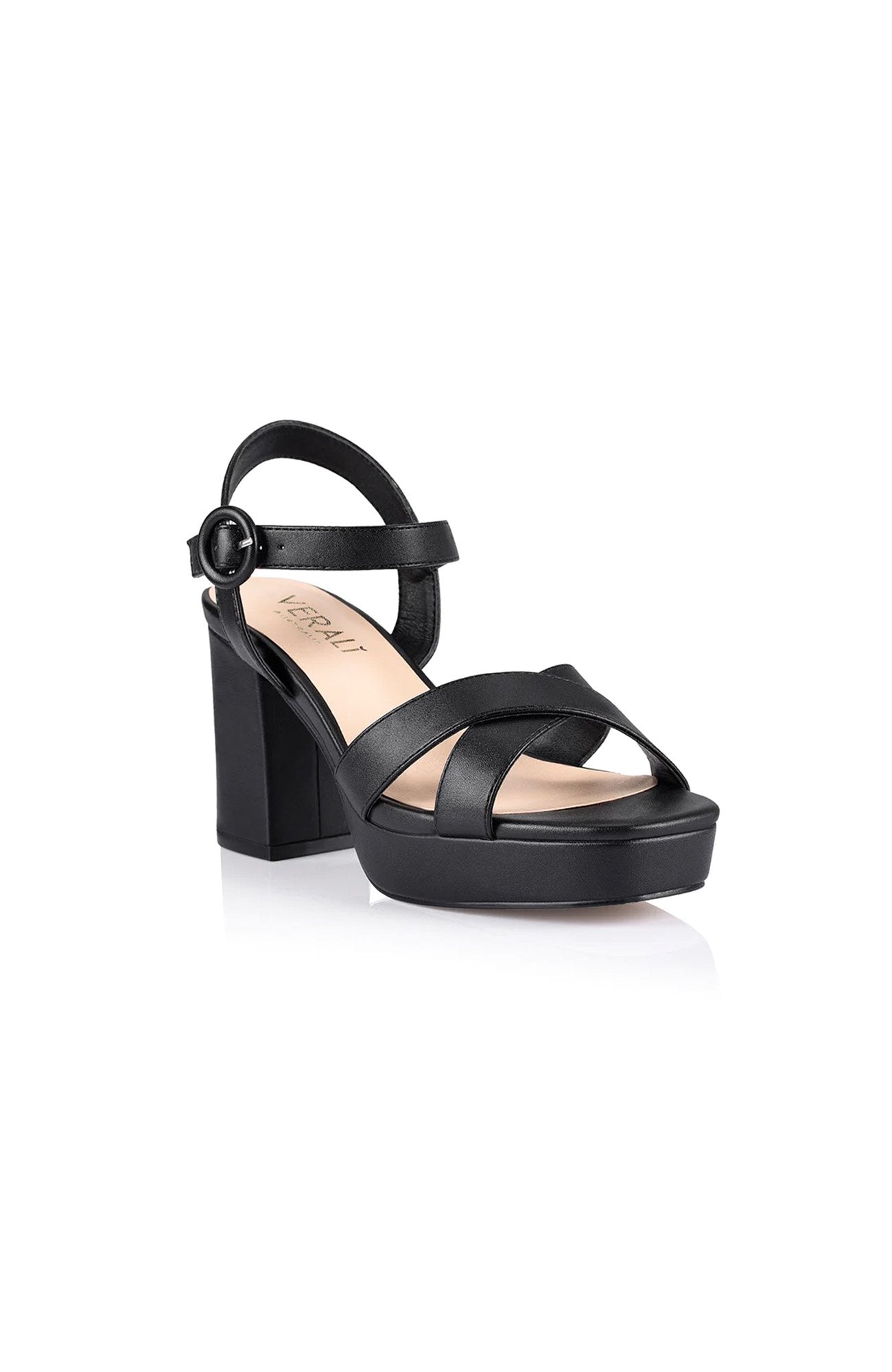 Heppell Platform Heels Black Smooth