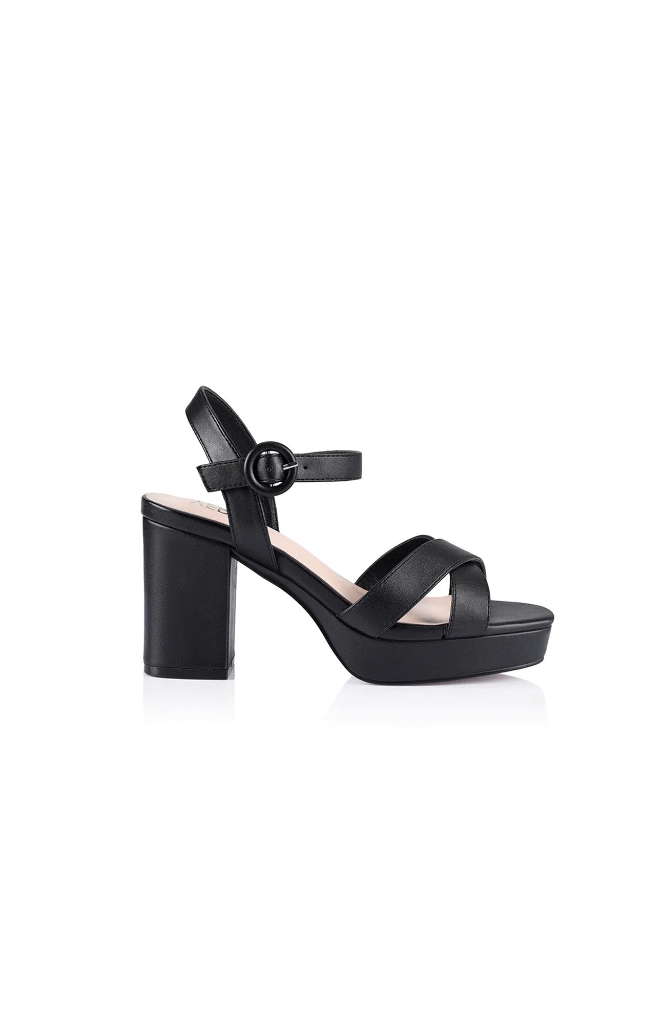 Heppell Platform Heels Black Smooth