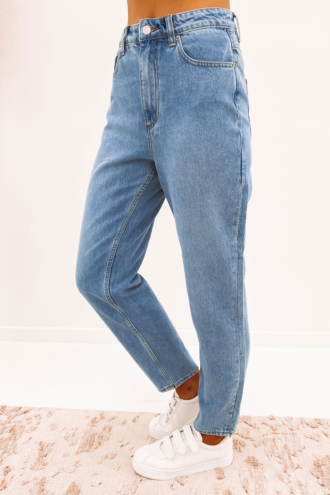 High Moms Slim Hemp Jean Creation Blue