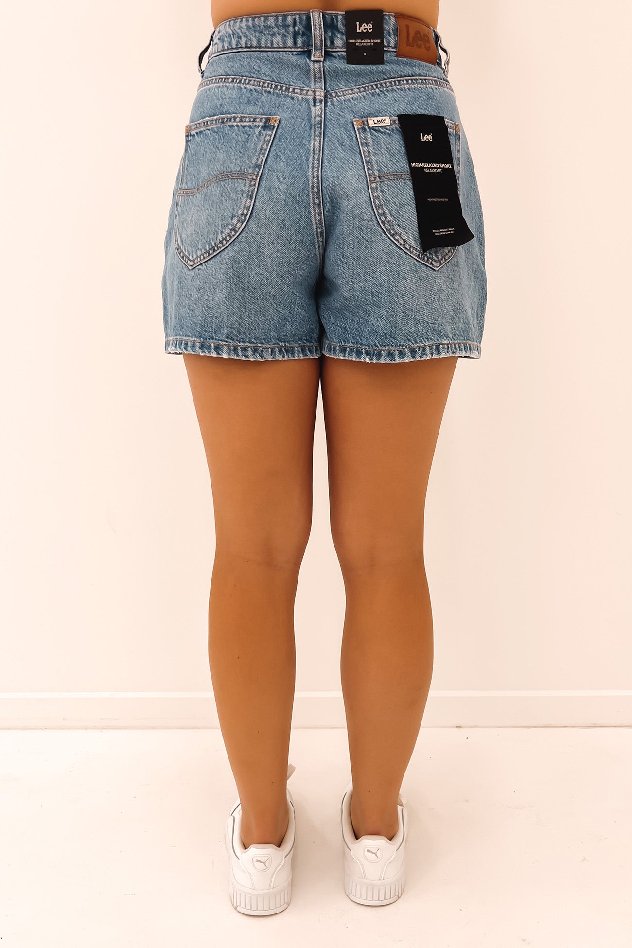 High Relaxed Short Panelled Blue