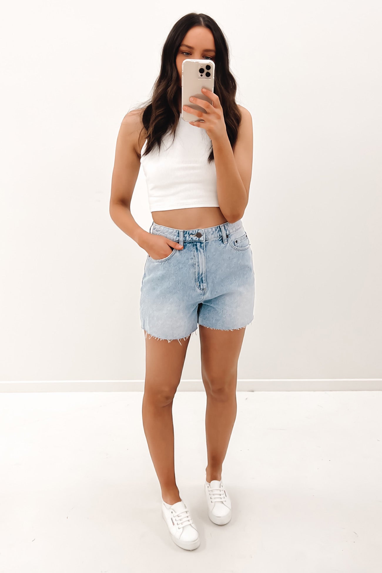 High Relaxed Short Snapshot Blue