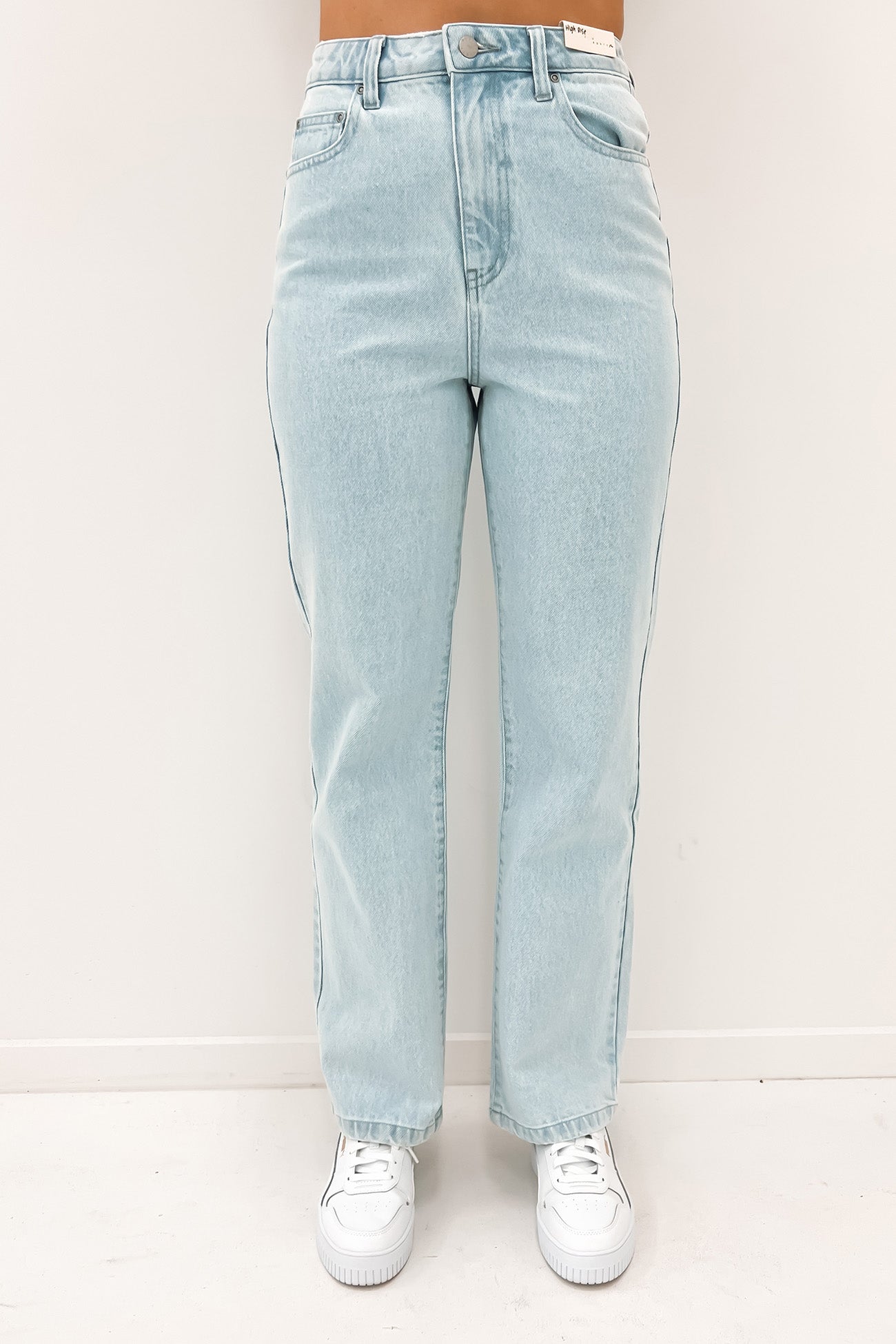 High Wide Straight Leg Jean Aspen Blue