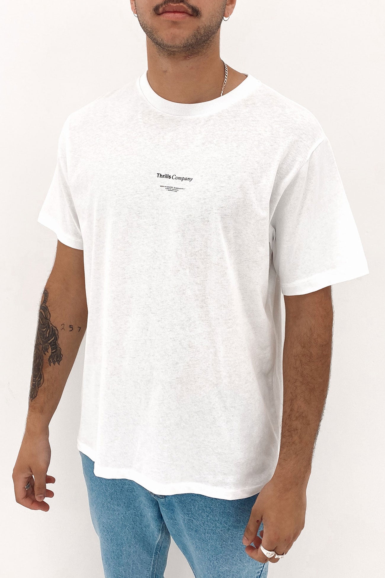 Higher Livin Merch Fit Tee White